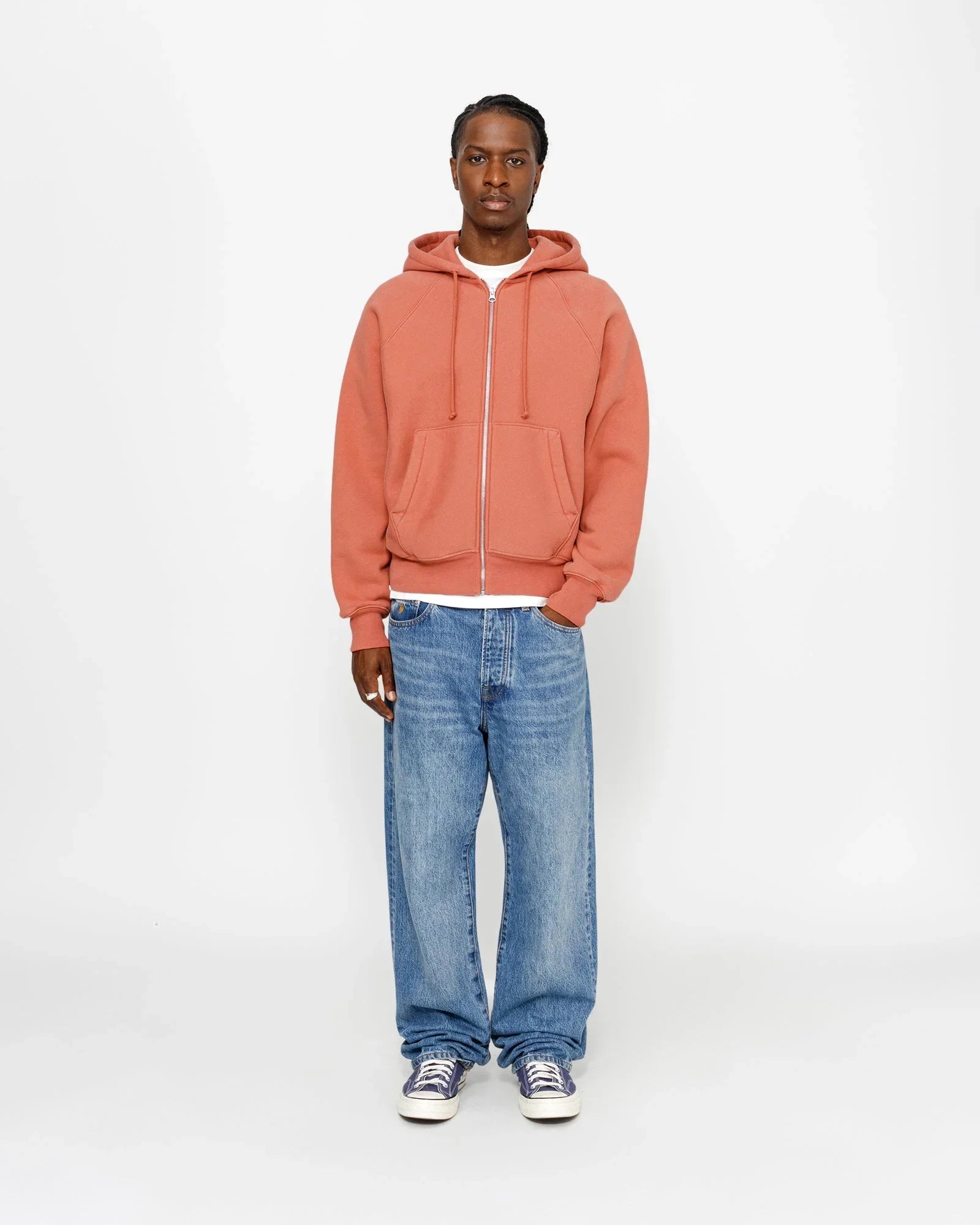 FLEECE RAGLAN ZIP HOODIE - Four Street