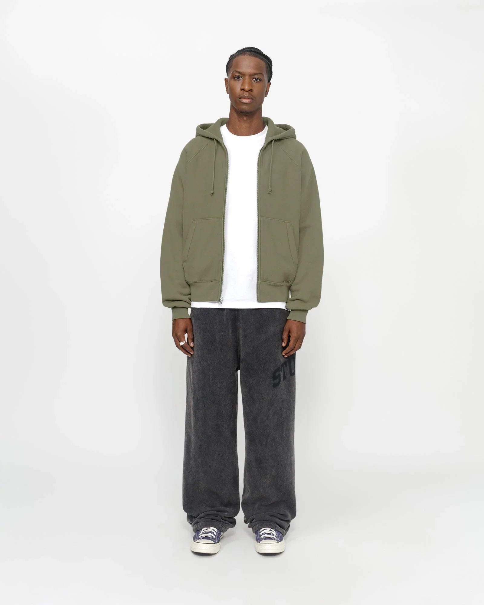 FLEECE RAGLAN ZIP HOODIE - Four Street