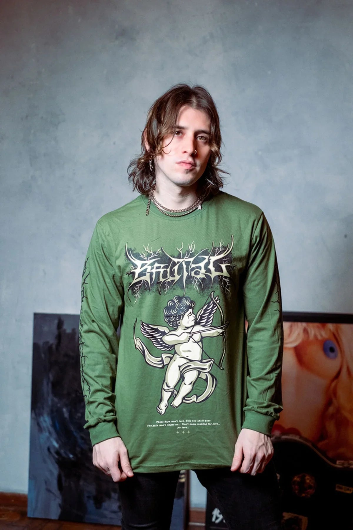 Camiseta Manga Longa - No Love Green - Four Street