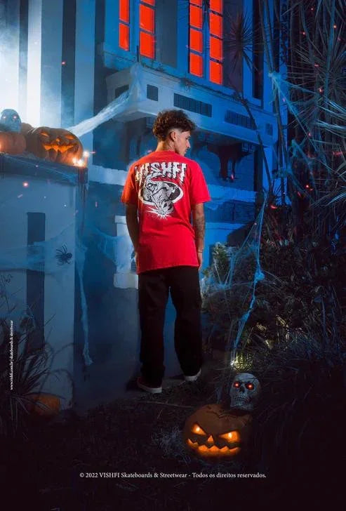 CAMISETA BILHAR SKULL VERMELHA "HALLOWEEN 2022" - Four Street