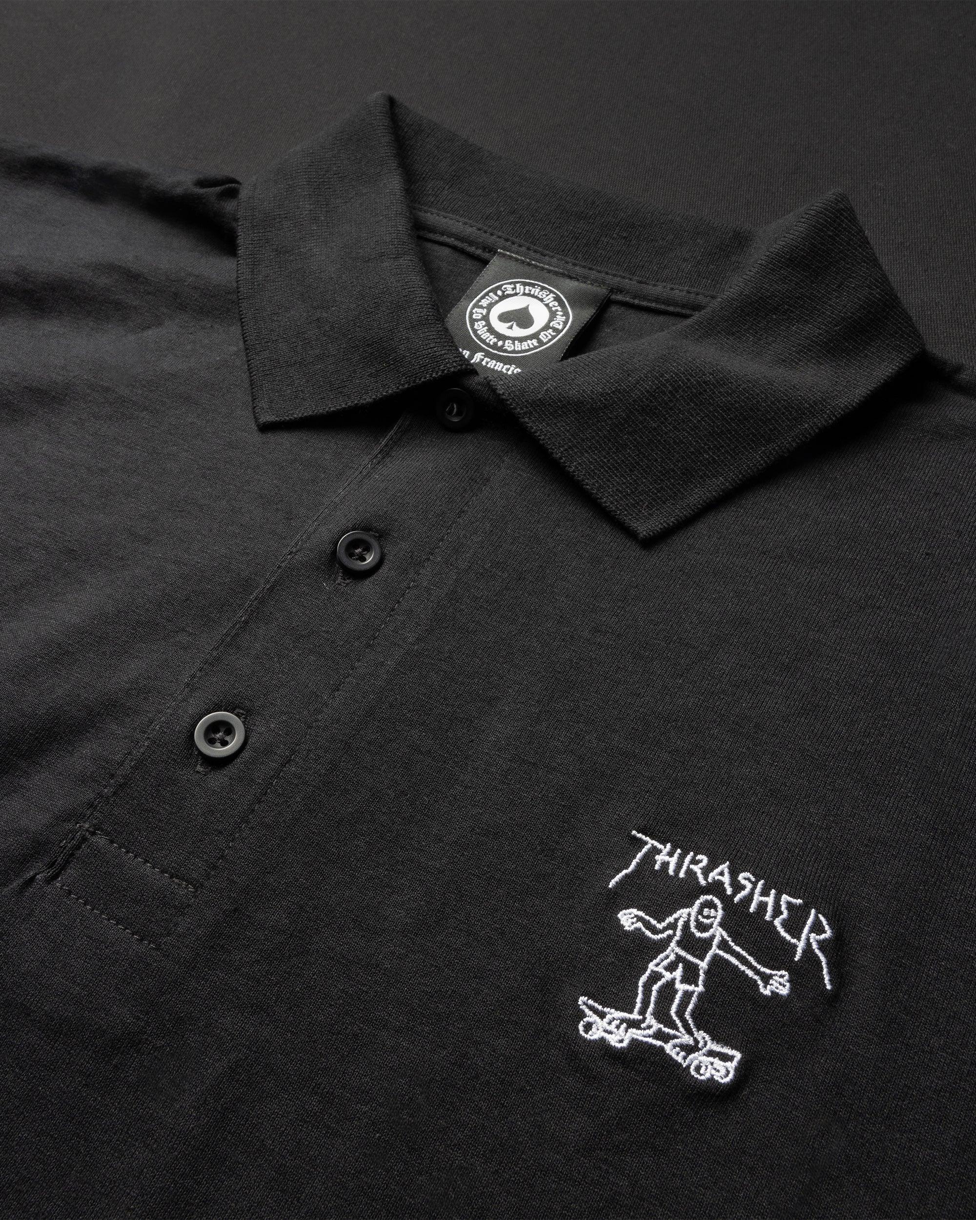 LITTLE GONZ EMBROIDERED - POLO - BLACK - Four Street