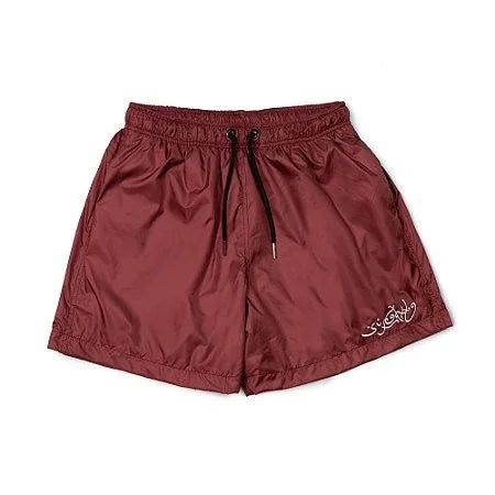 Shorts Sufgang Arabic Script Burgundy - Four Street