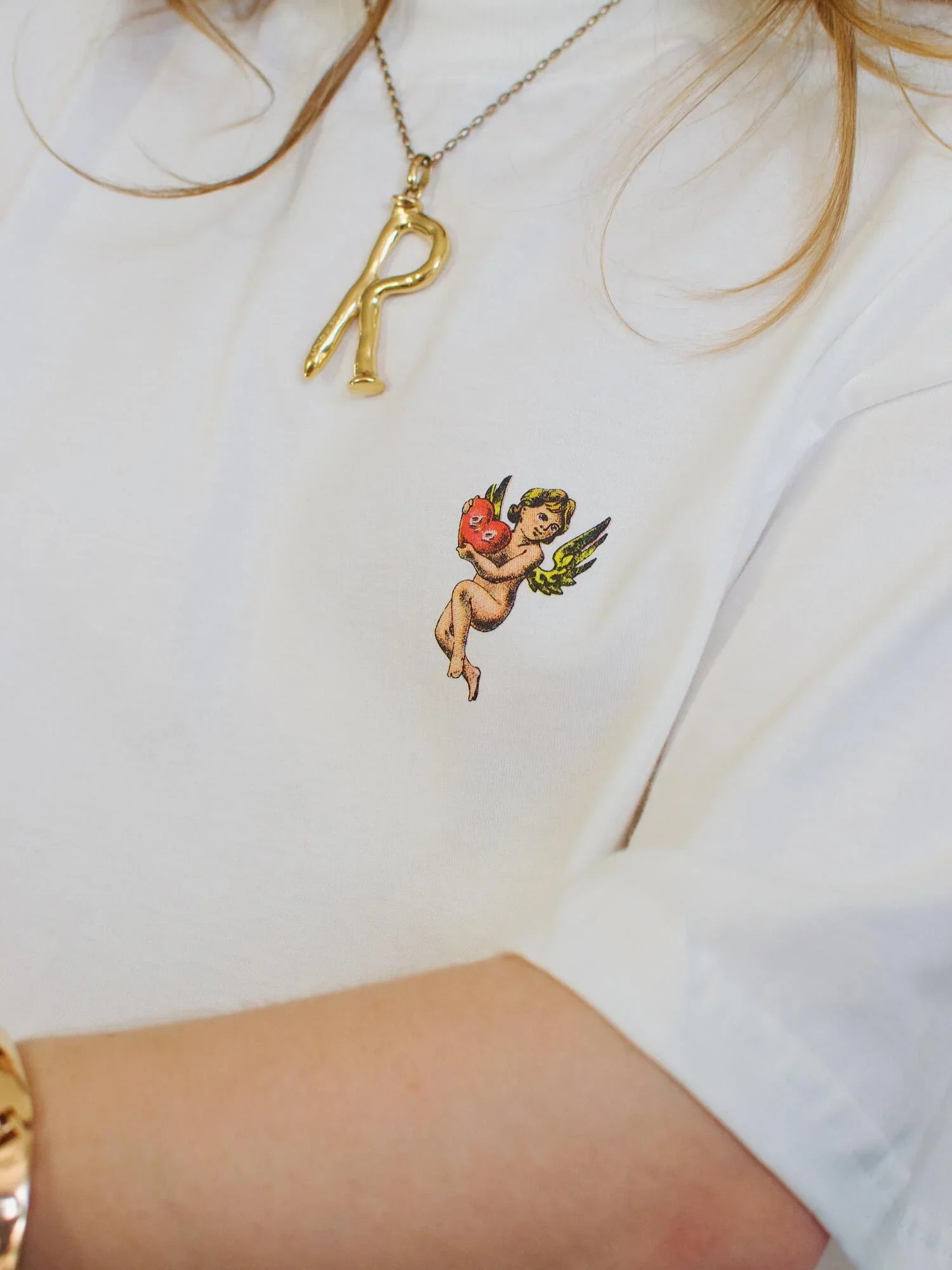 Camiseta Boxy Angel Number Off White - Four Street