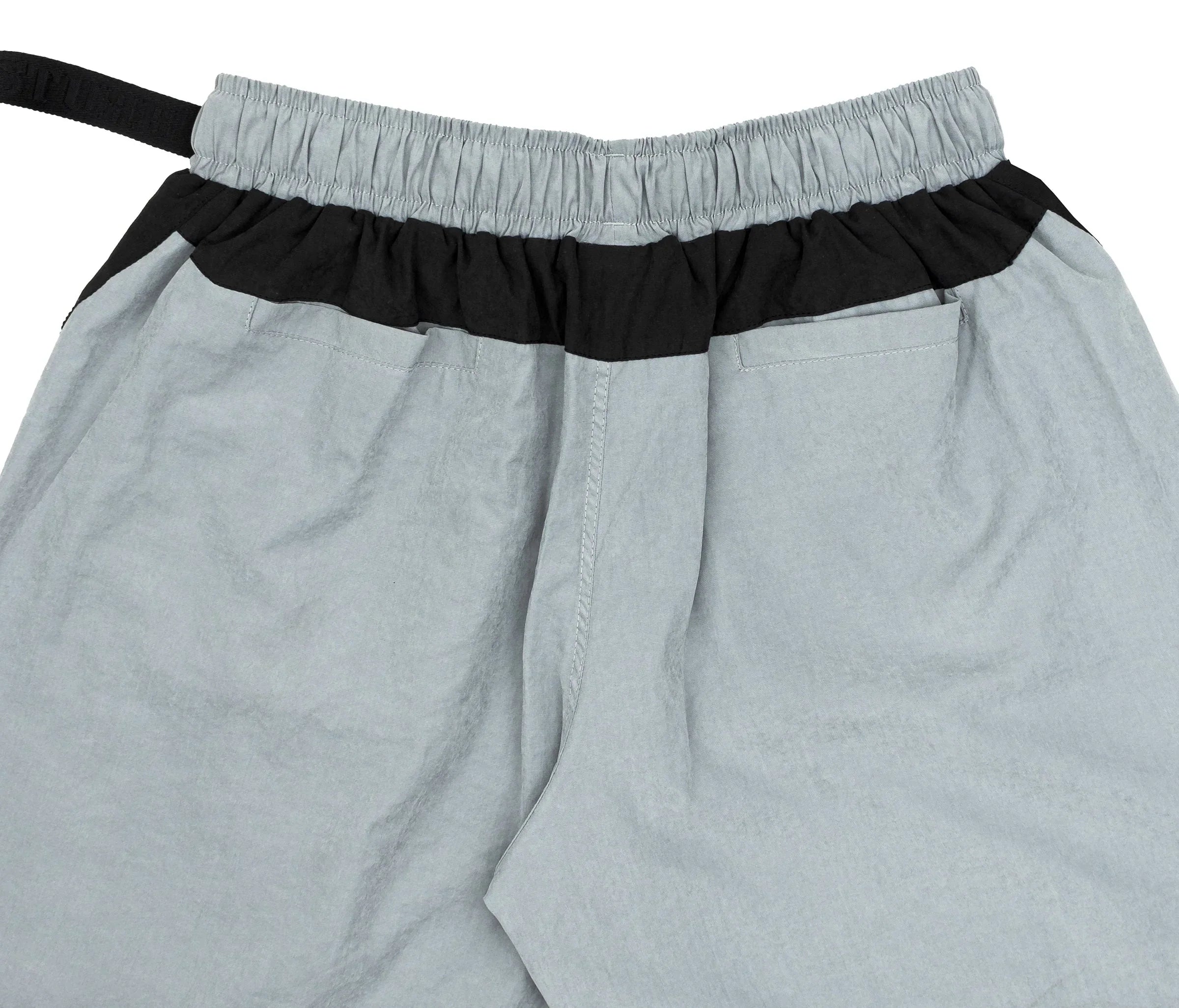 Angled Nylon Shorts In Grey - Four Street