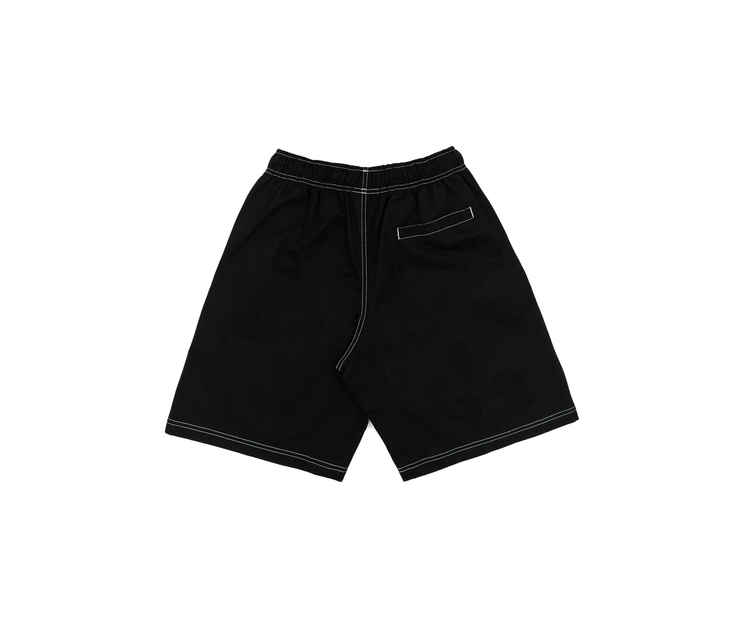 Contrast Twill Shorts In Black - Four Street