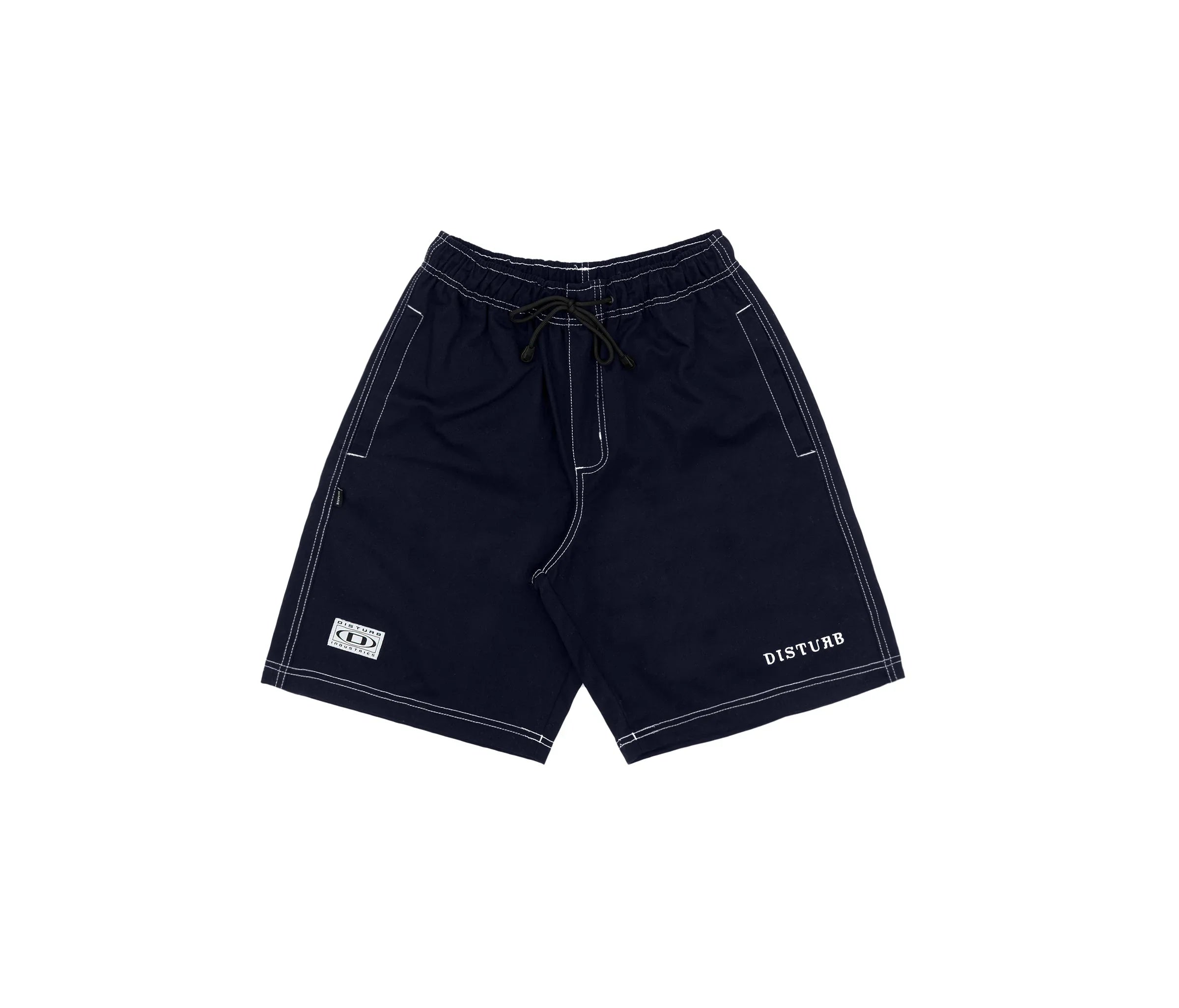 Contrast Twill Shorts In Navy - Four Street