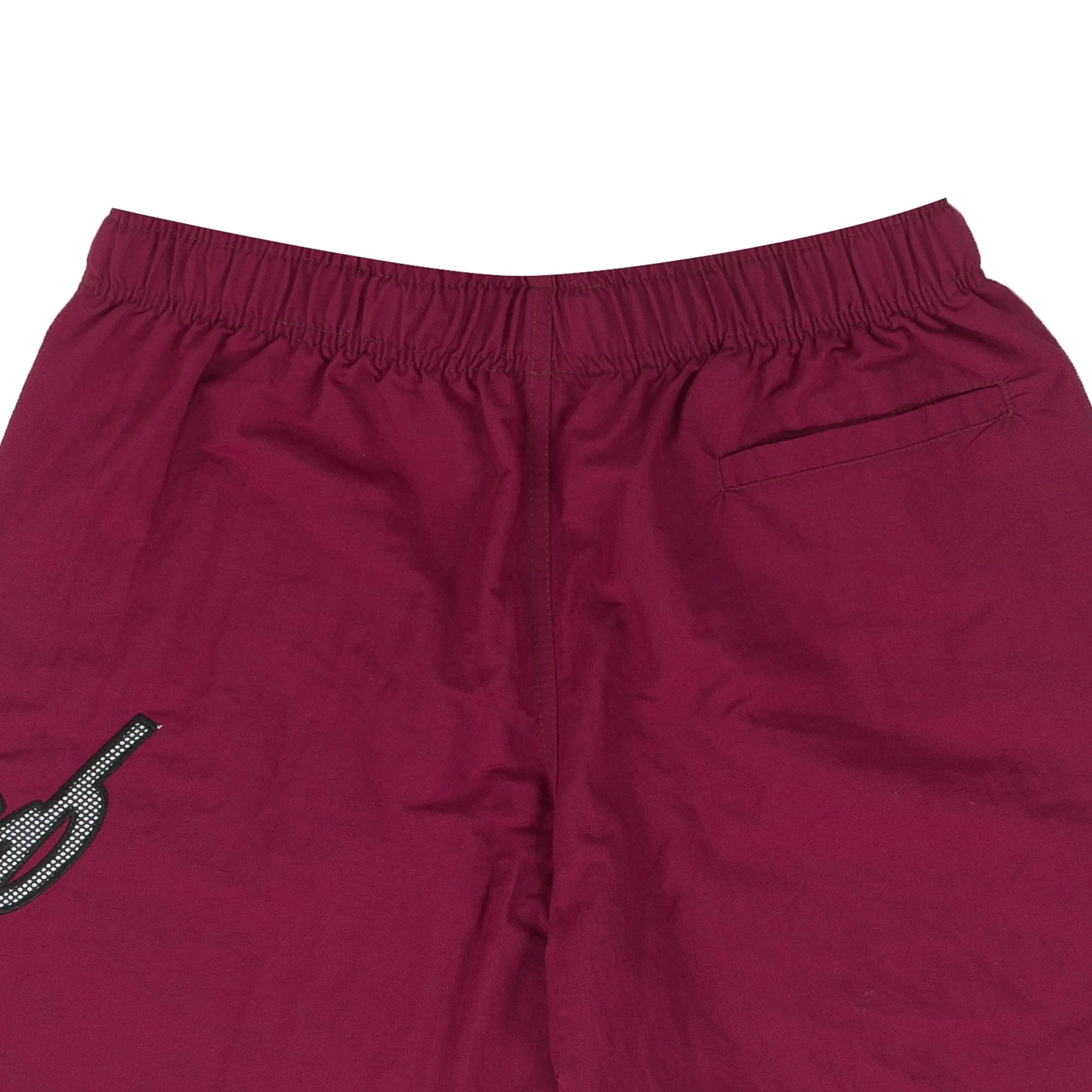 Cursive Nylon Shorts in Burgundy - Four Street