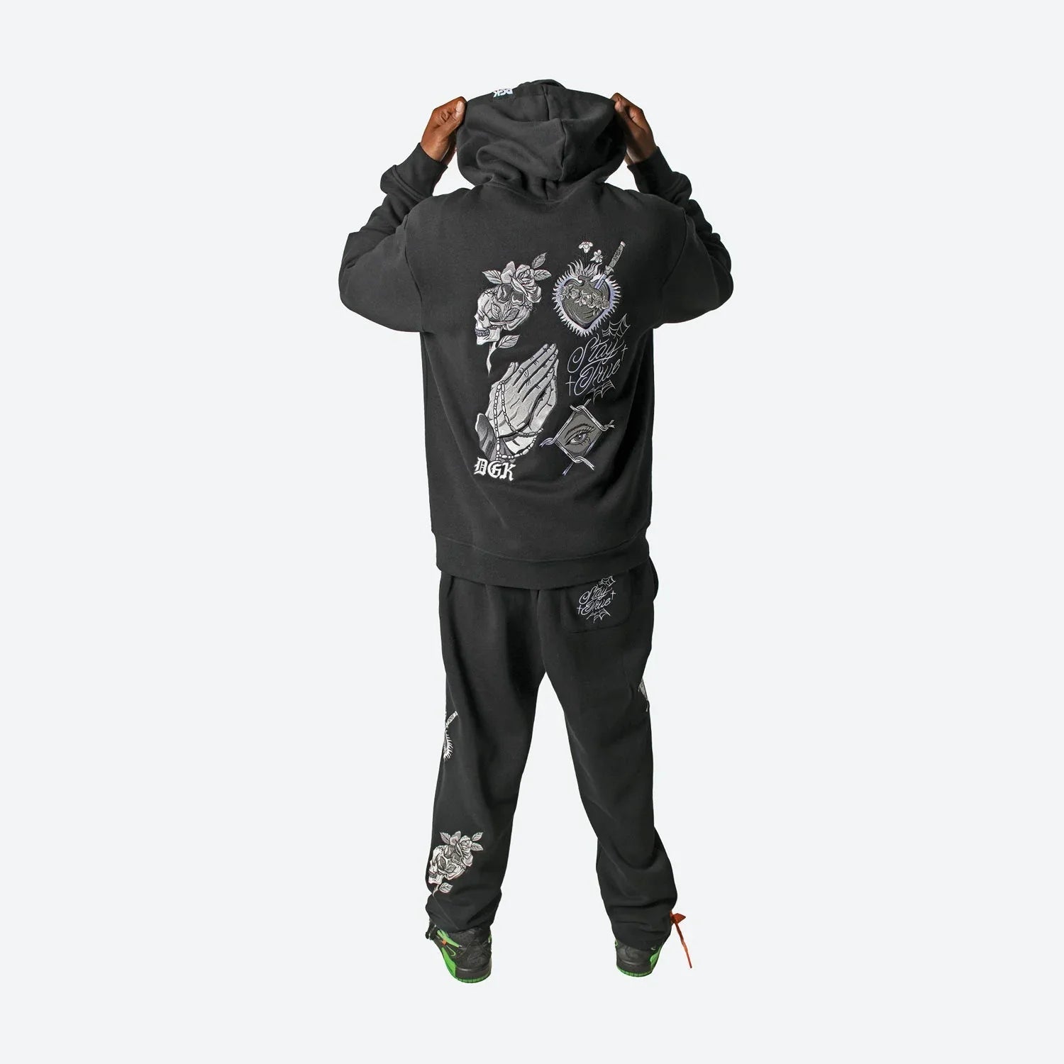Inked Embroidered Hooded Fleece - Four Street