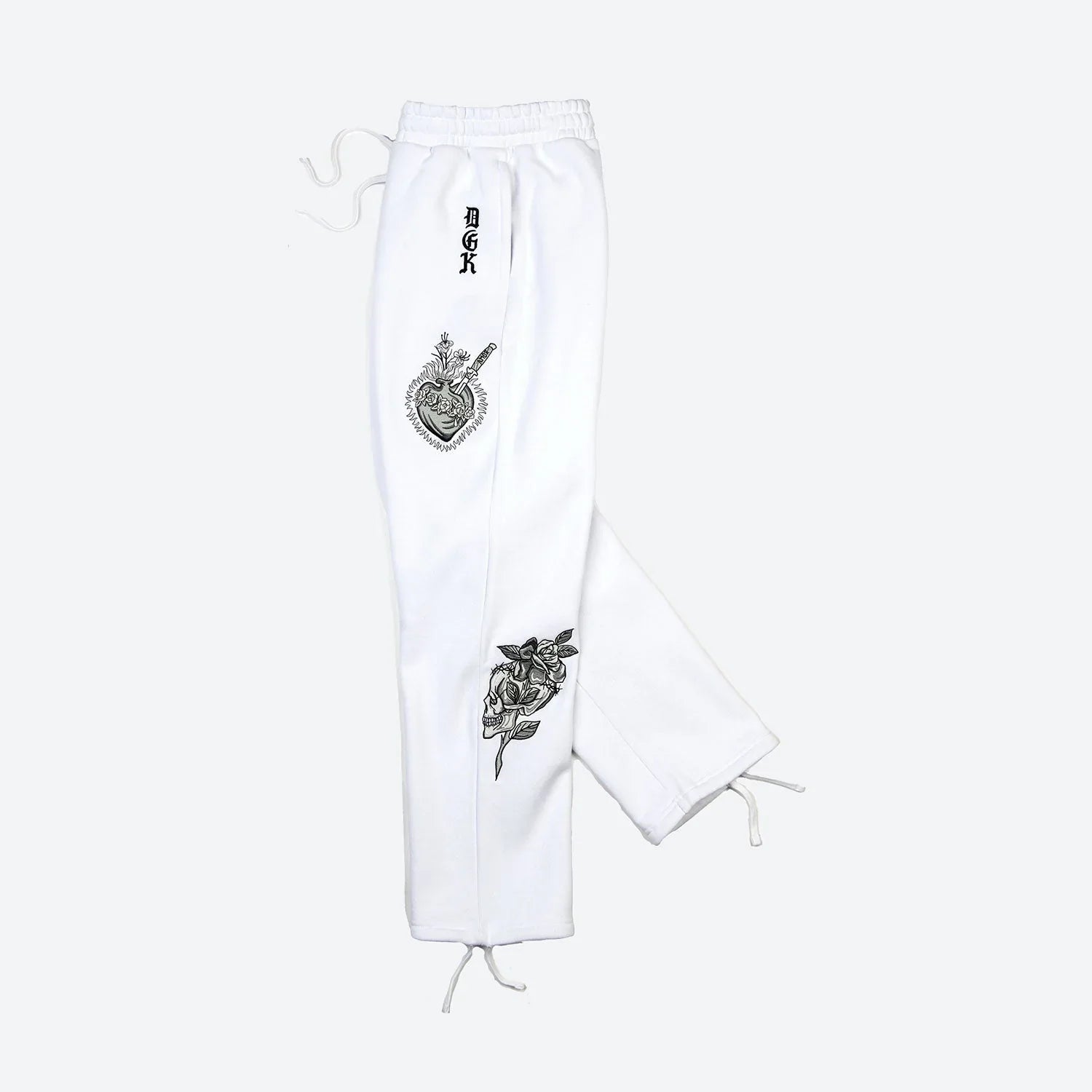 Inked Embroidered Fleece Pants - Four Street