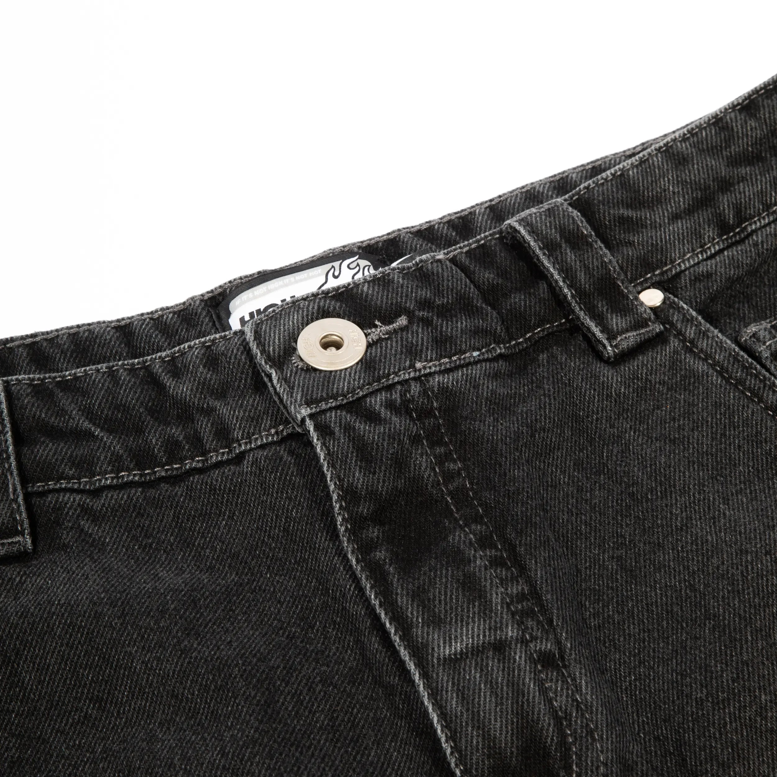 Denim Pants H-Line Washed Black - Four Street