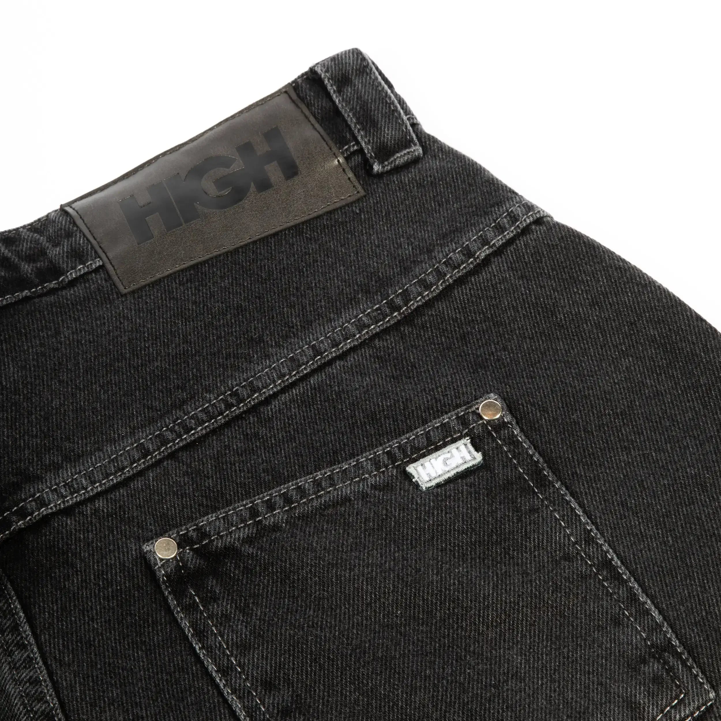 Denim Pants H-Line Washed Black - Four Street