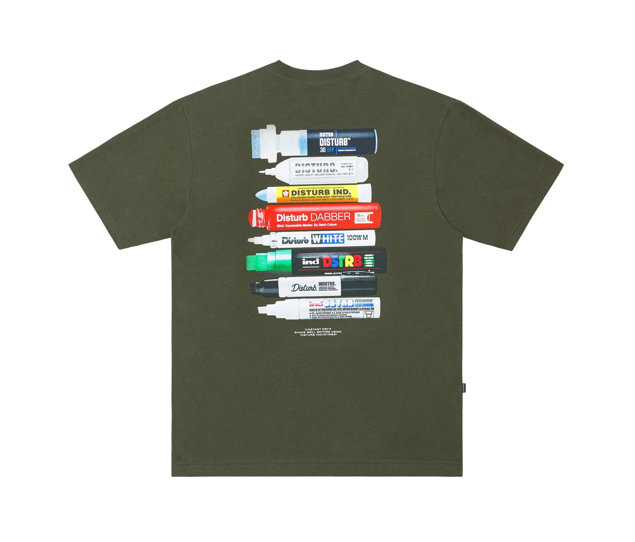 Essential Markers T-Shirt In Dark Green - Four Street
