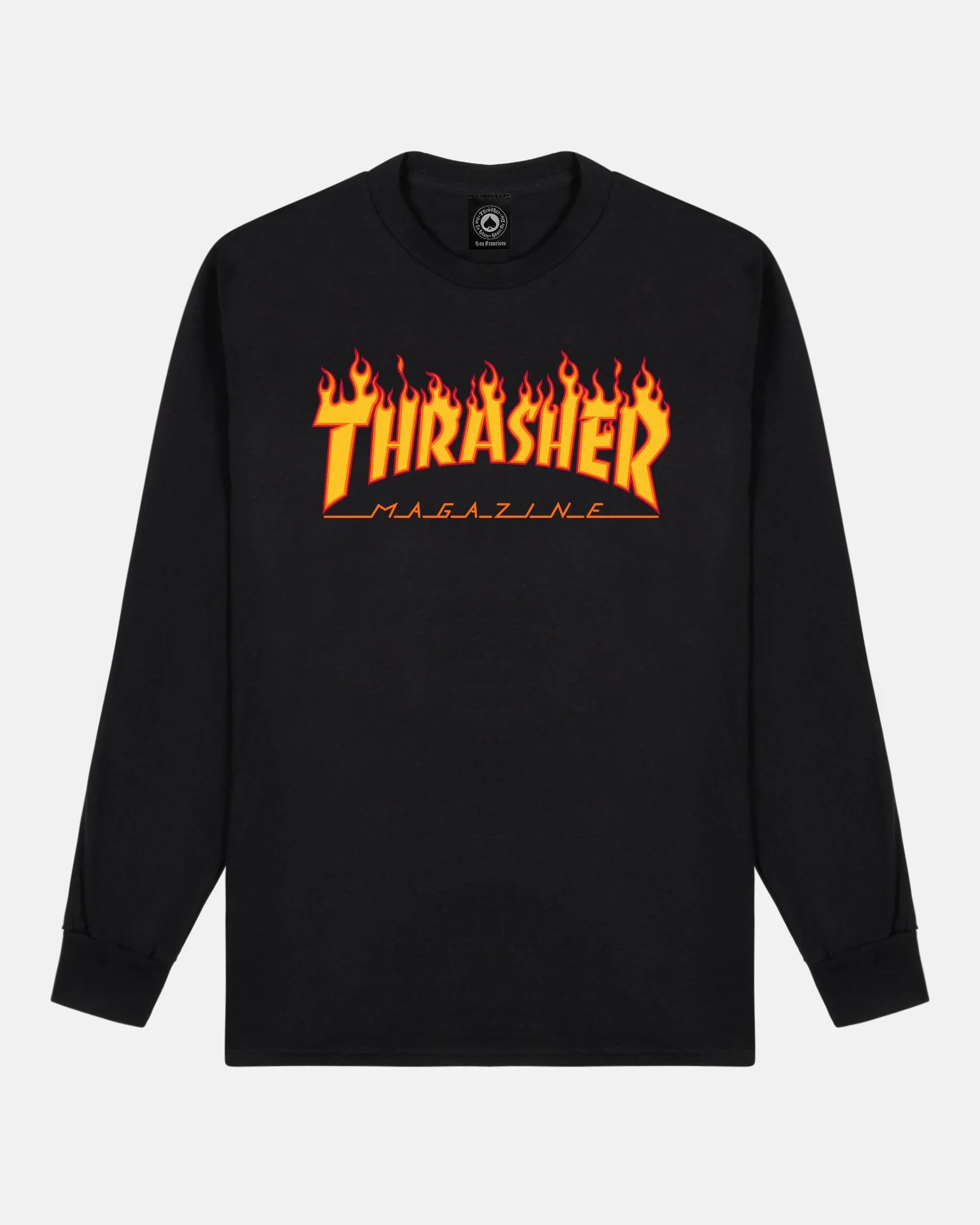 FLAME - LONGSLEEVE - BLACK - Four Street