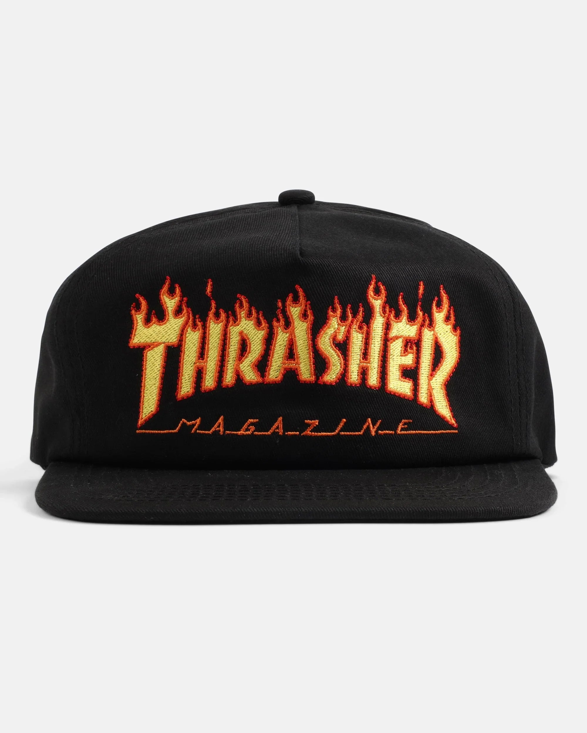 FLAME EMBROIDERED - SNAPBACK - BLACK - Four Street