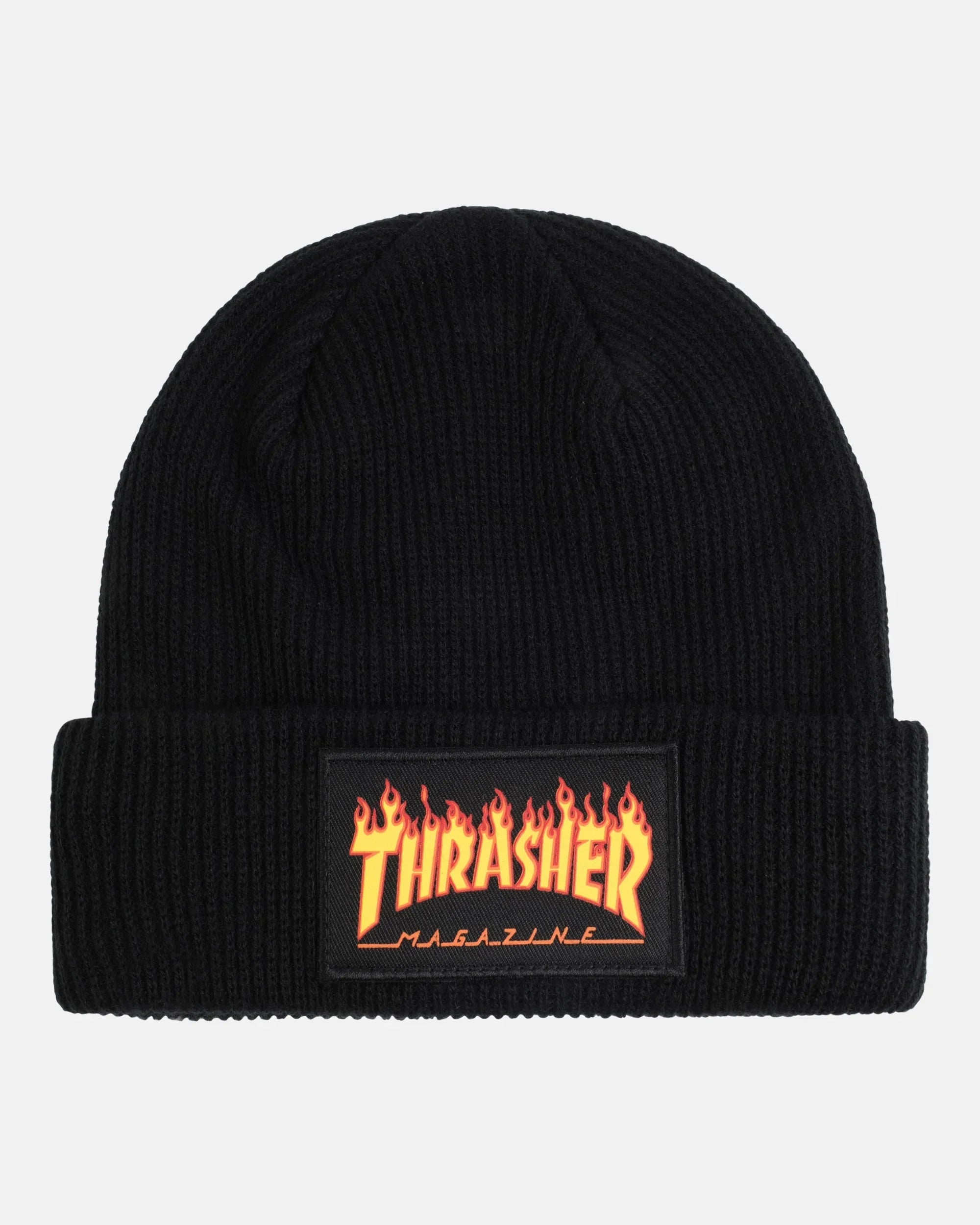 FLAME PATCH - BEANIE - BLACK - Four Street