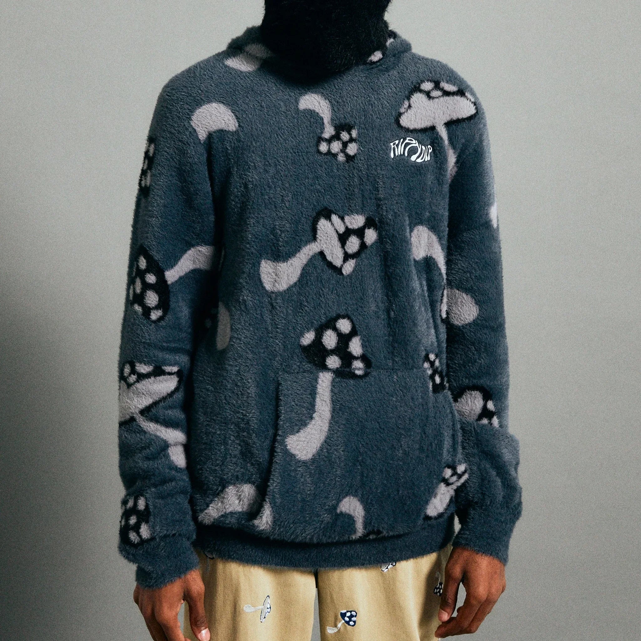 Euphoria Faux Mohair Hoodie (Grey) - Four Street