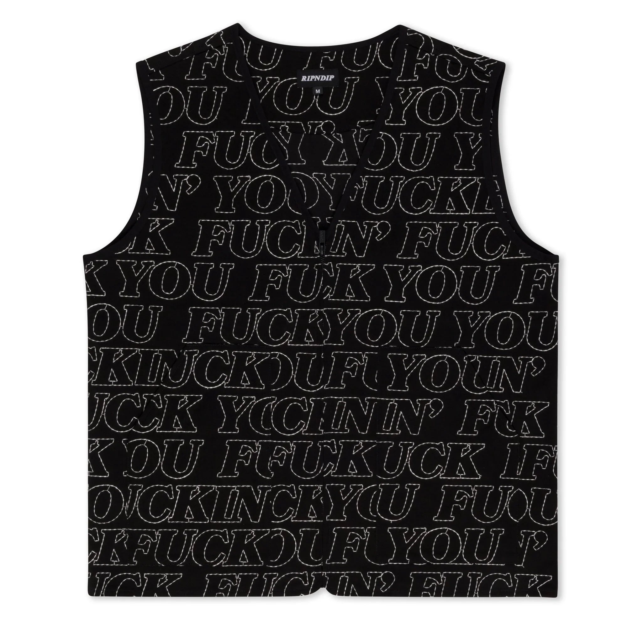 Fuckin Fuck Quilted Vest (Black) - Camiseta - Four Street