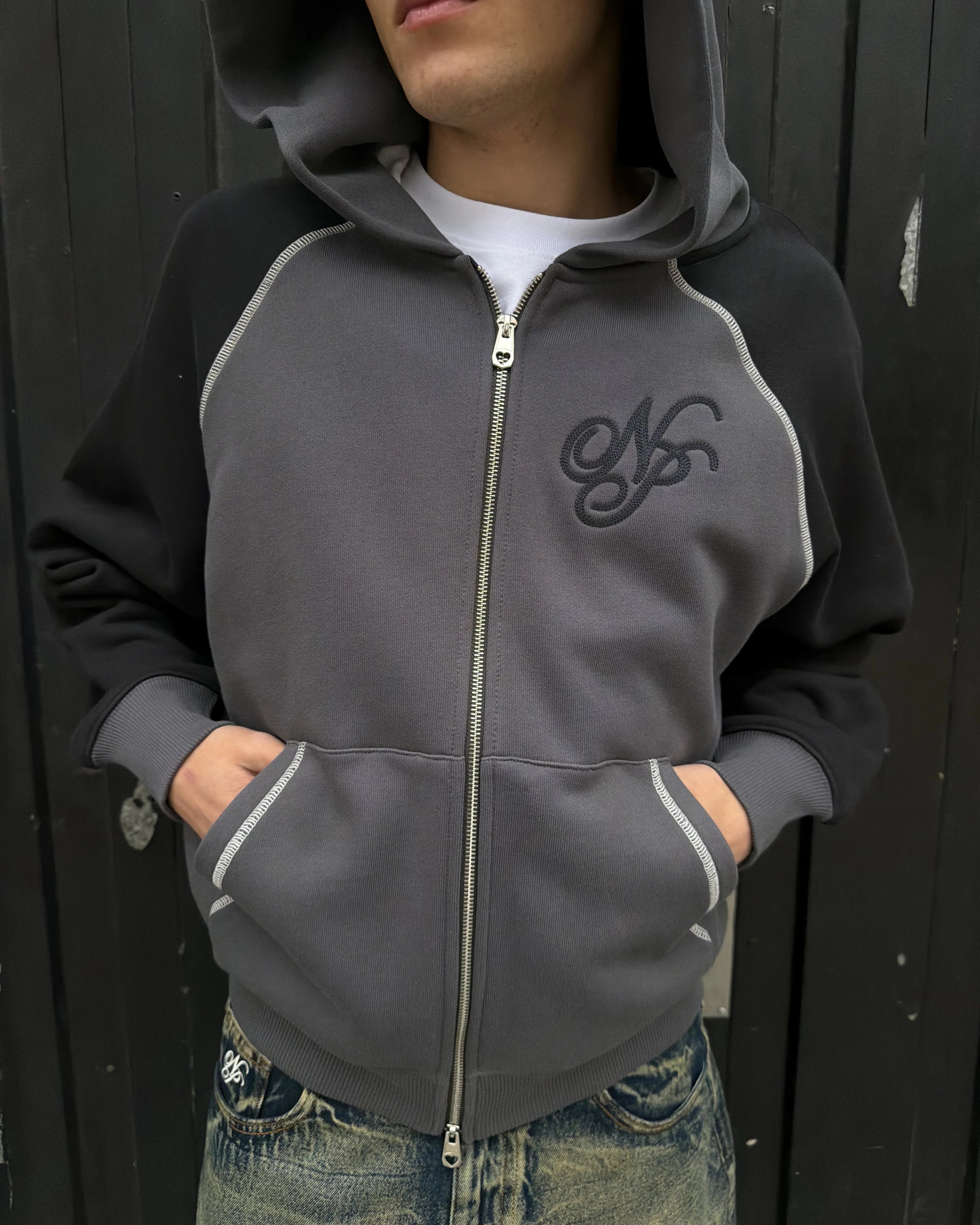 Team Zip-Up Hoodie Ash