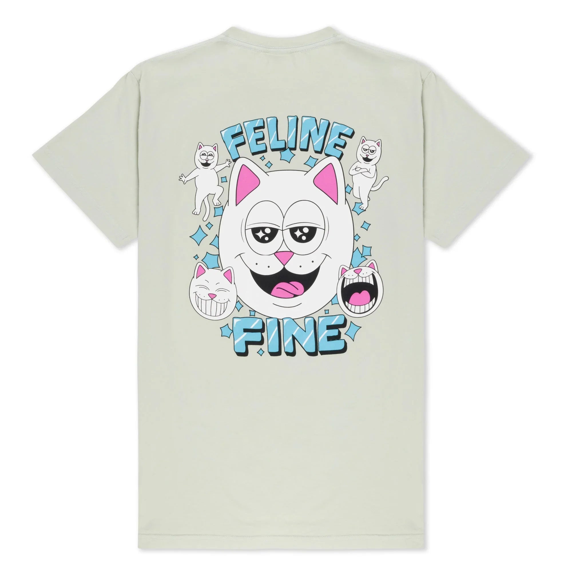 Feline Fine Tee (Sage) - Camiseta - Four Street