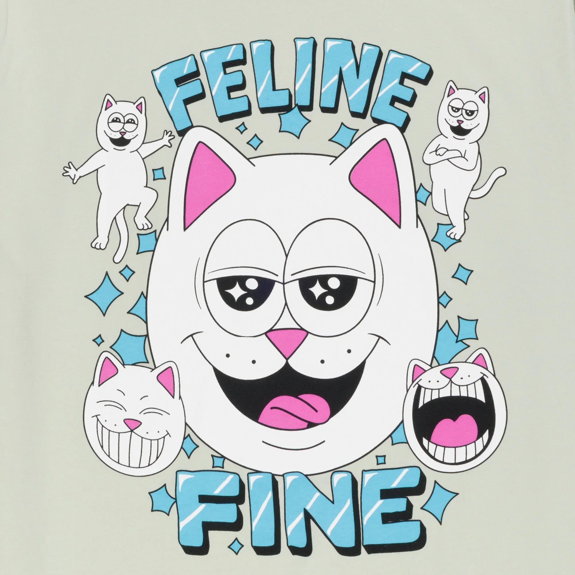 Feline Fine Tee (Sage) - Camiseta - Four Street