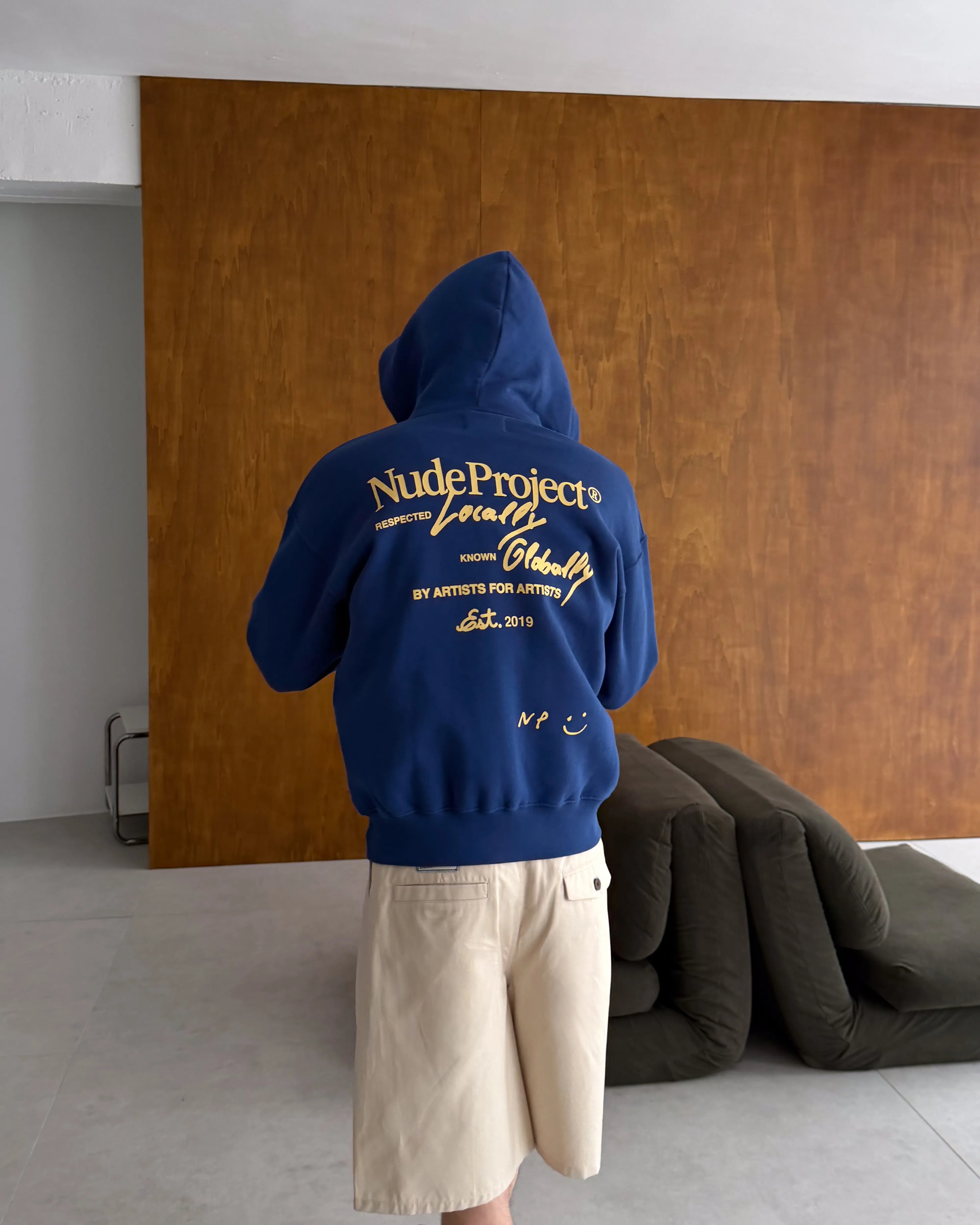 Global Soon Zip-Up Hoodie Blue
