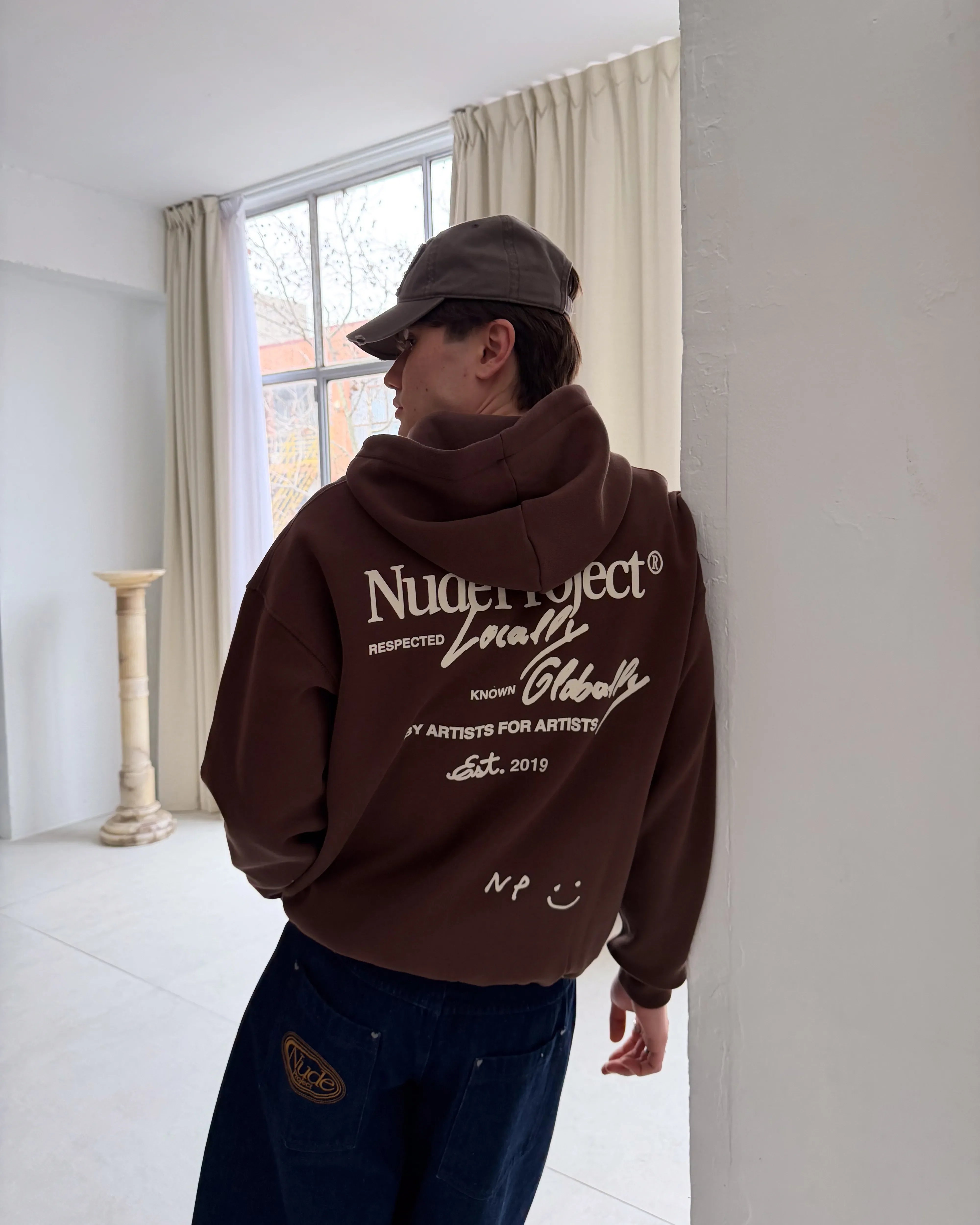Global Soon Zip-Up Hoodie Brown