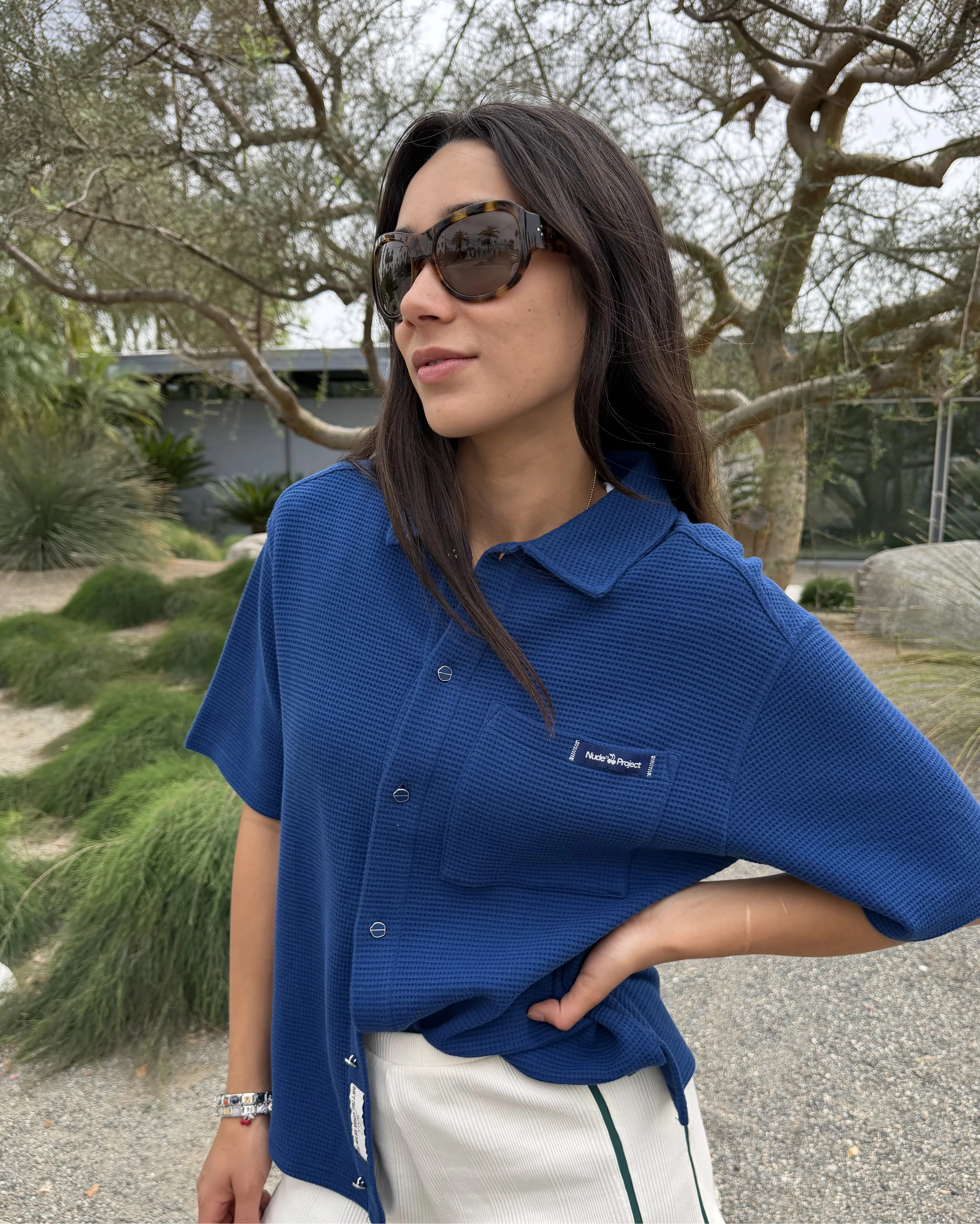 Montecarlo Waffle Shirt Navy