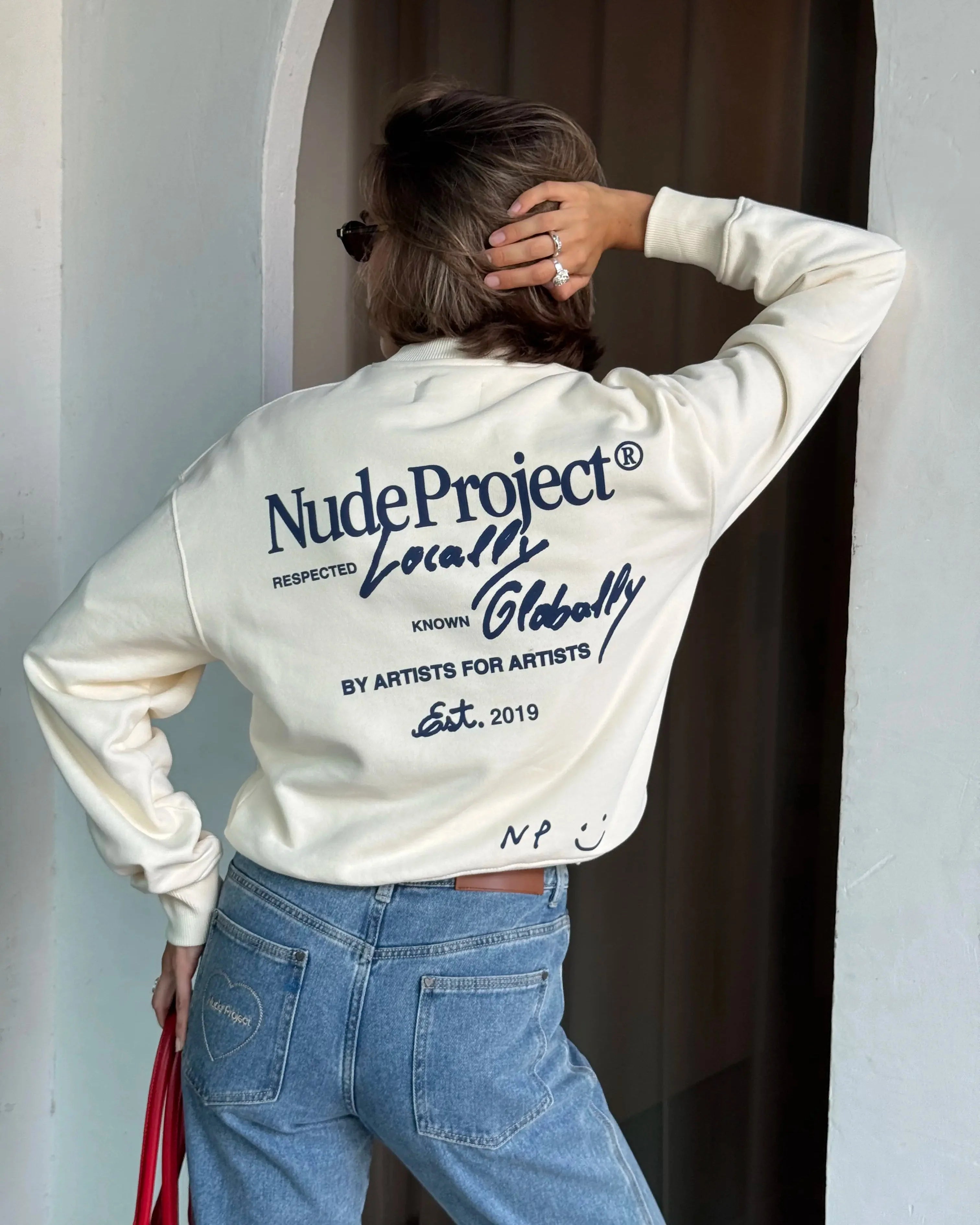 Global Soon Sweatshirt Marshmallow/Blue