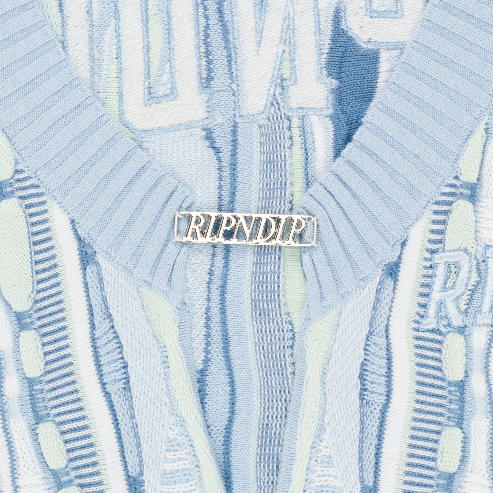 Corded Knit Cropped Long Sleeve (Light Blue) - Camiseta - Four Street