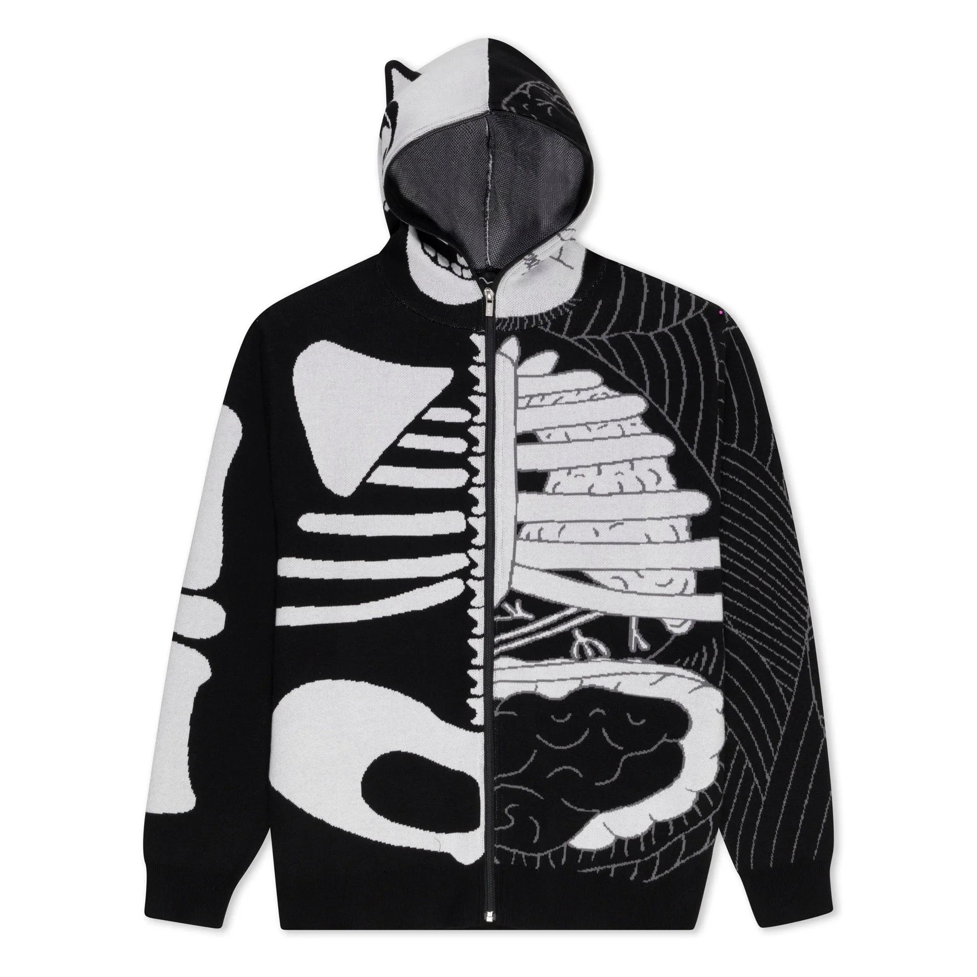 Skelly Nerm Knit Hoodie (Black/White) - Four Street