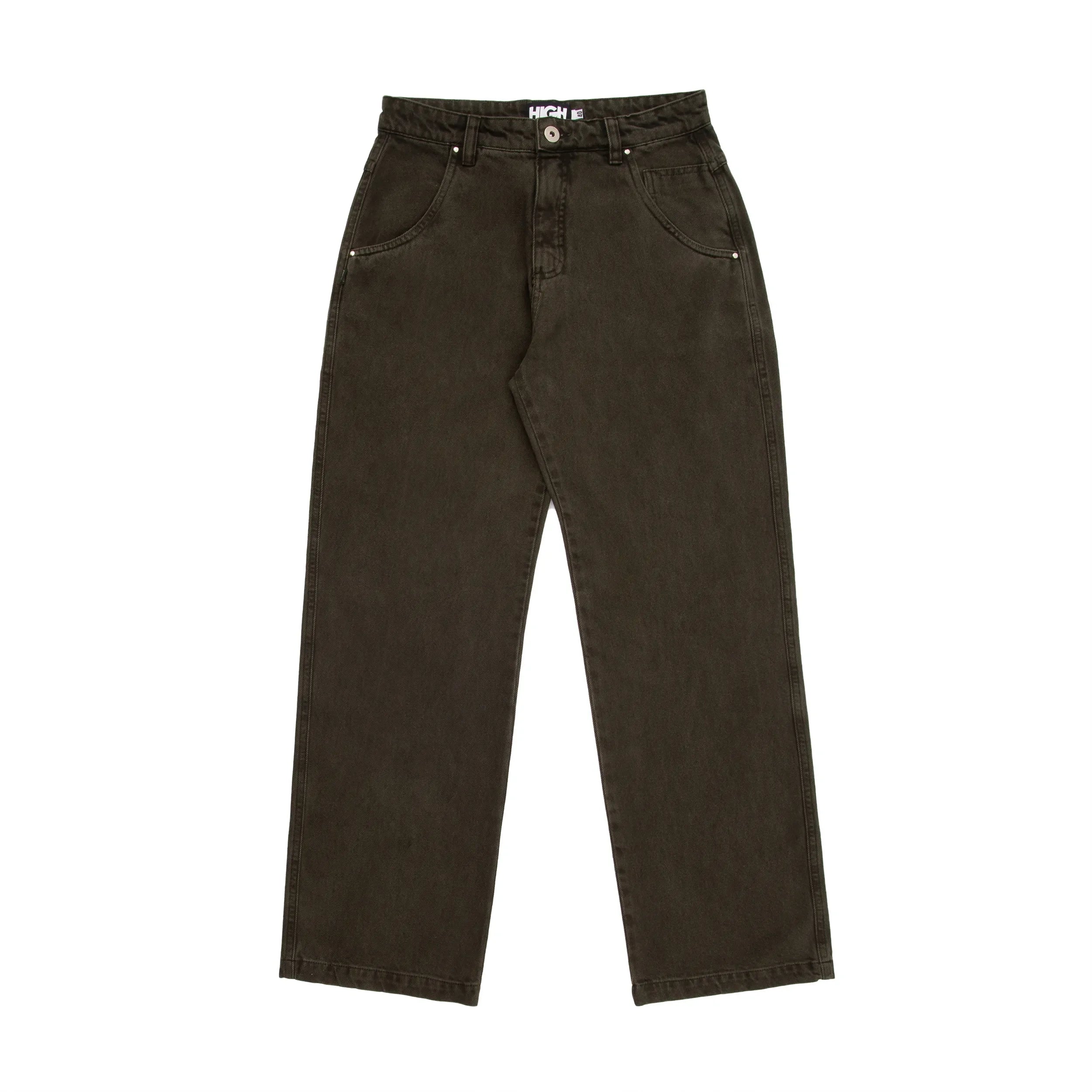 Jeans Pants Logo Line Desert Green - Four Street