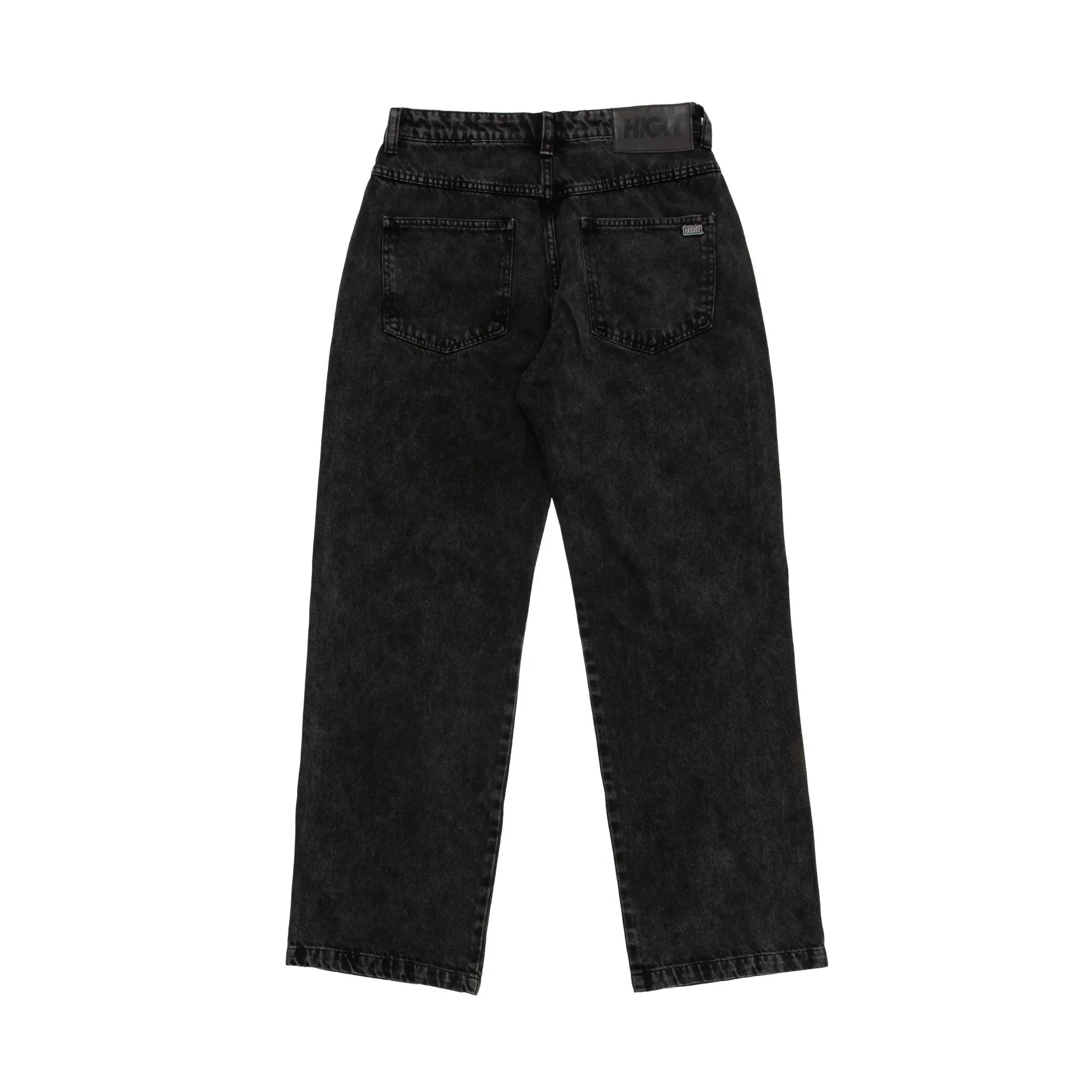 Jeans Pants Logo Line Washed Black - Four Street