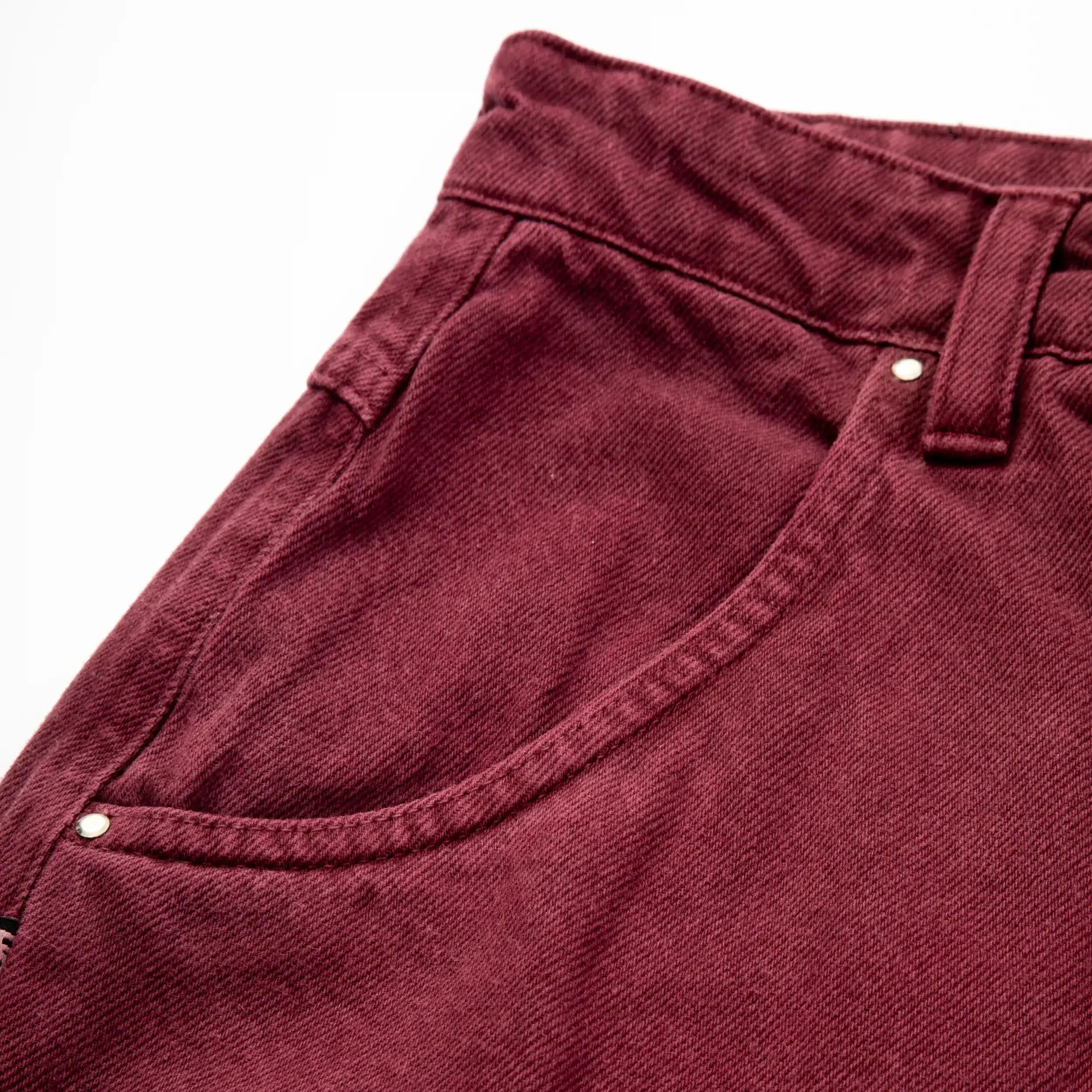 Jeans Pants Logo Line Wine - Four Street