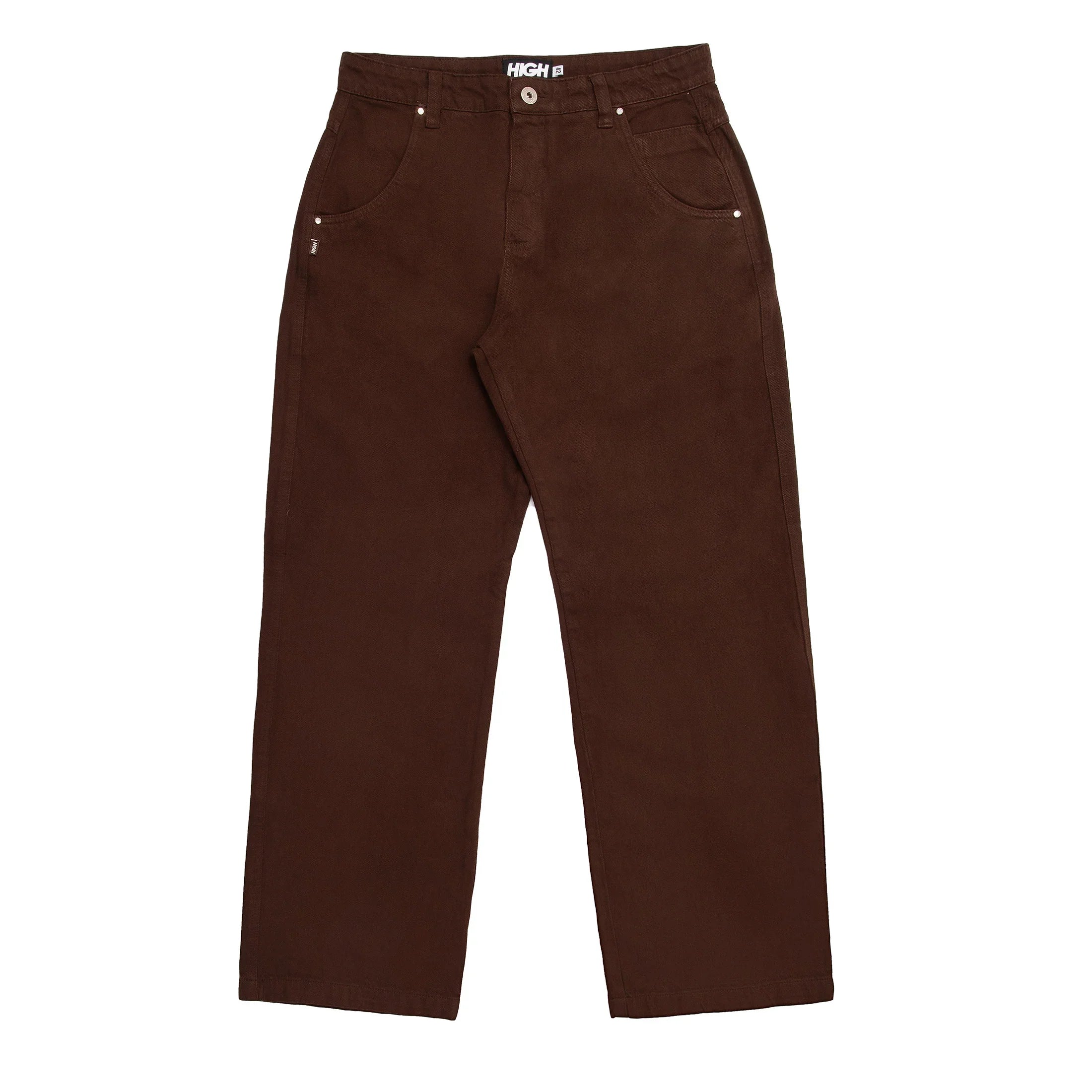 Jeans Pants Logo Line Brown - Four Street