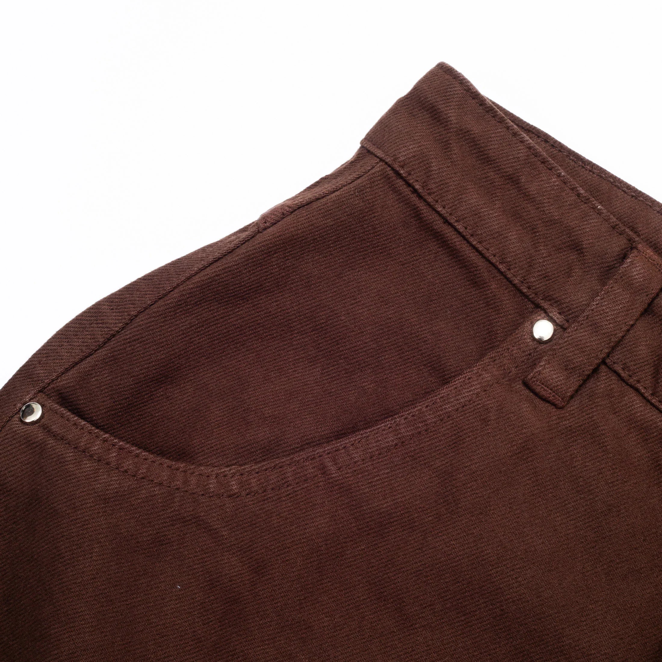Jeans Pants Logo Line Brown - Four Street