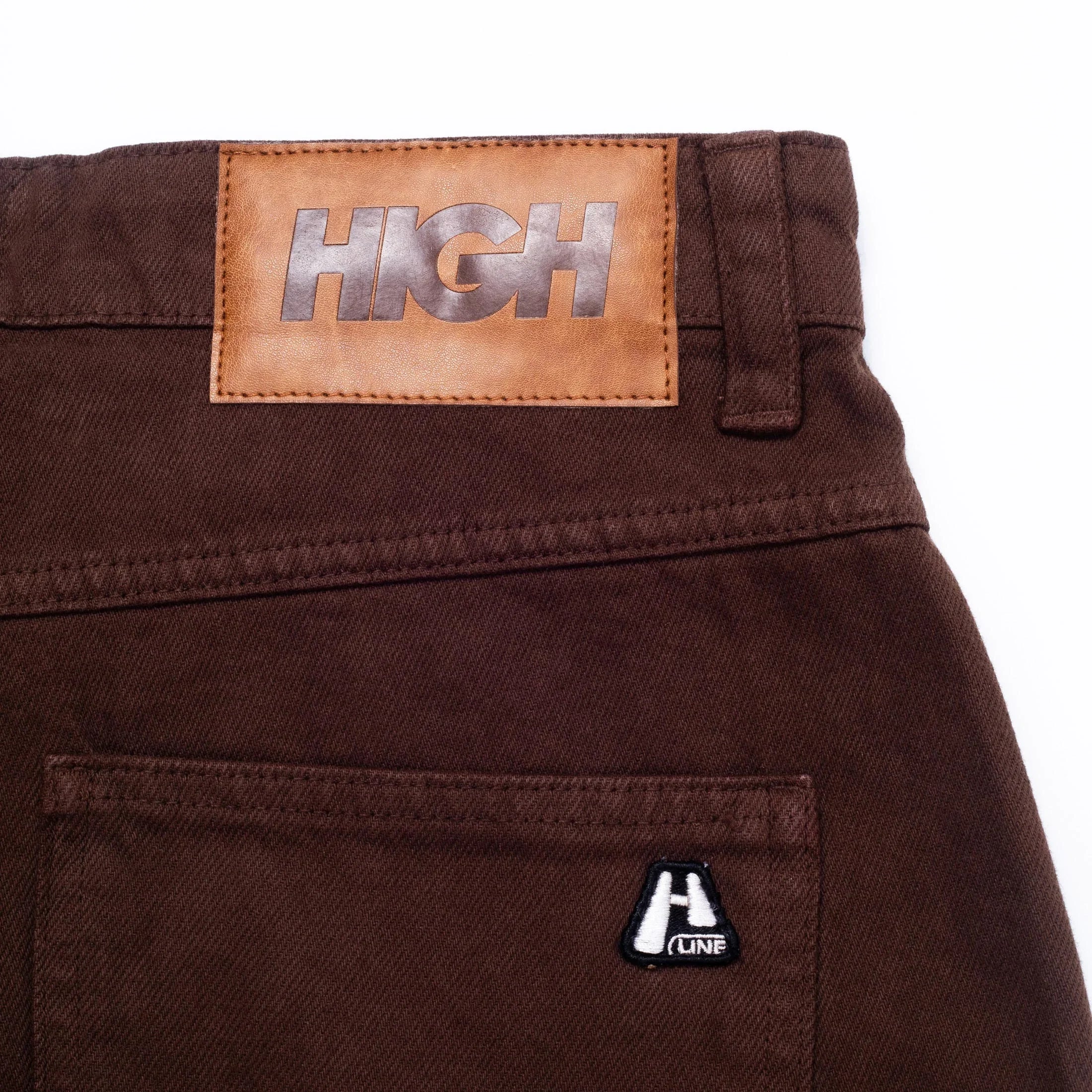 Jeans Pants Logo Line Brown - Four Street