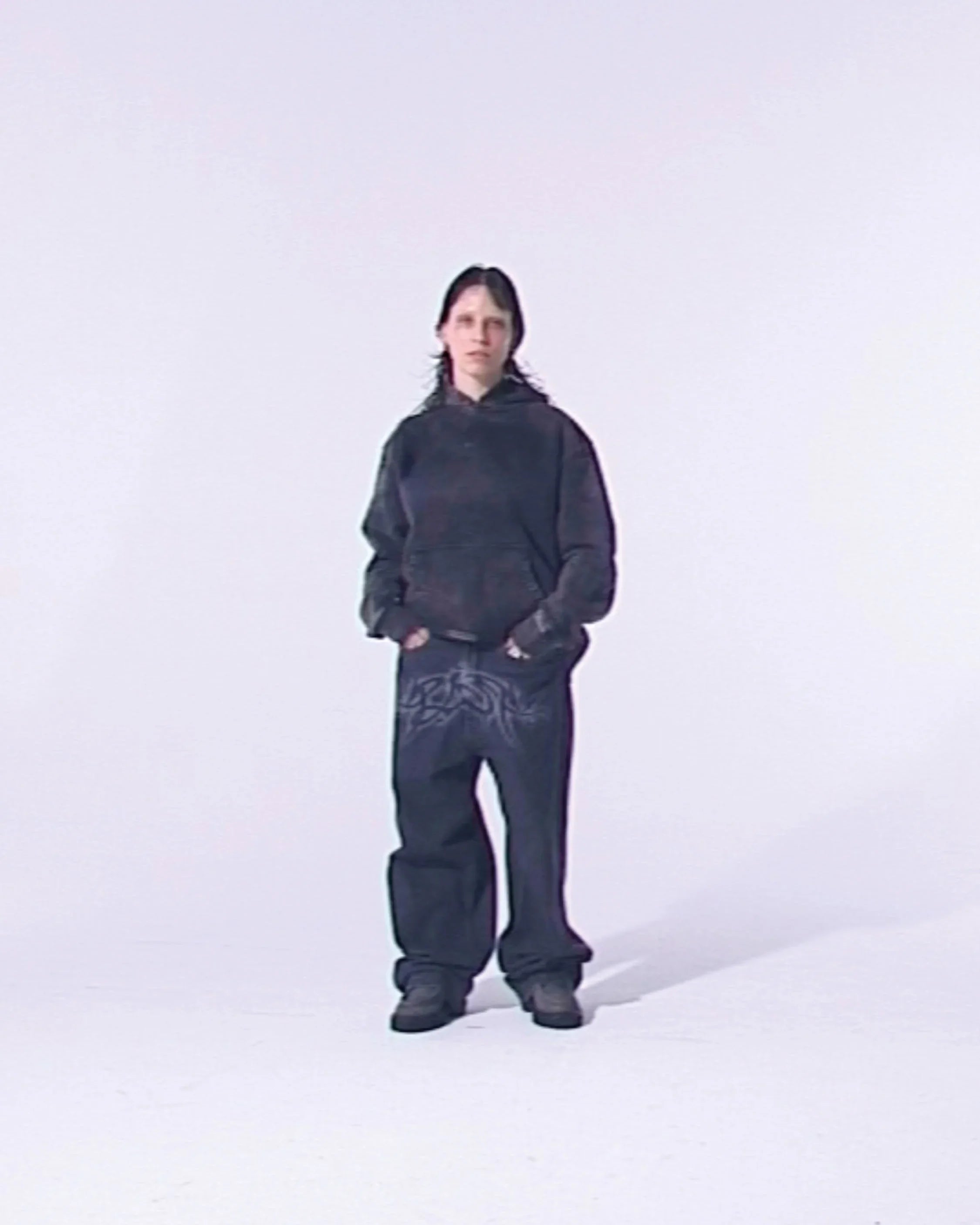 Loose Fit Black Denim - Black - Four Street