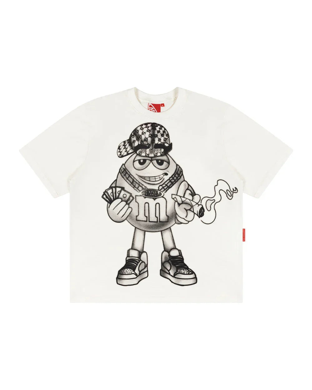 CAMISETA FUMANDO AQUELE QUE DEIXOU A MAD, ENLATADA OFF WHITE - Four Street