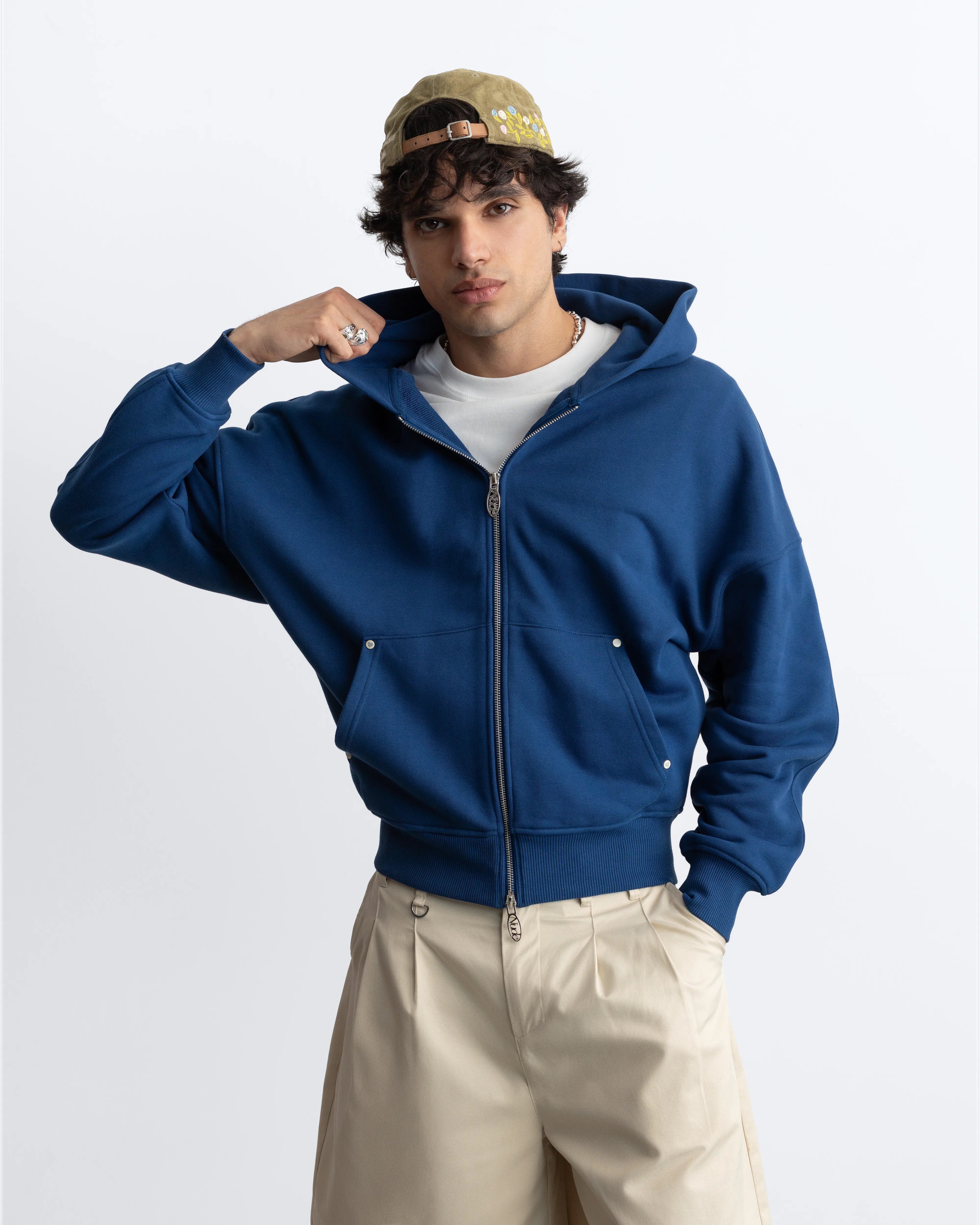 Beast Zip-up Hoodie Petrol Blue
