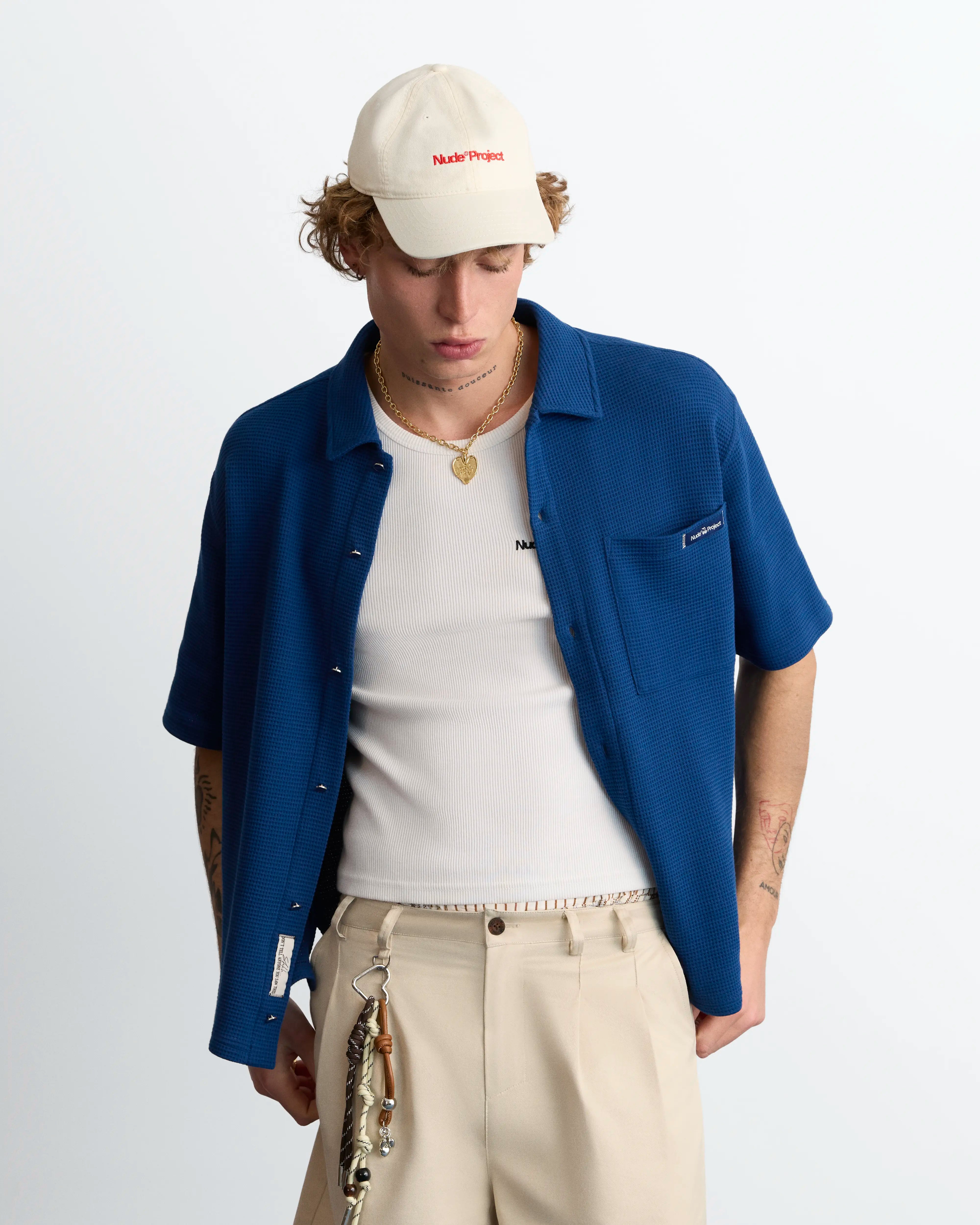 Montecarlo Waffle Shirt Navy