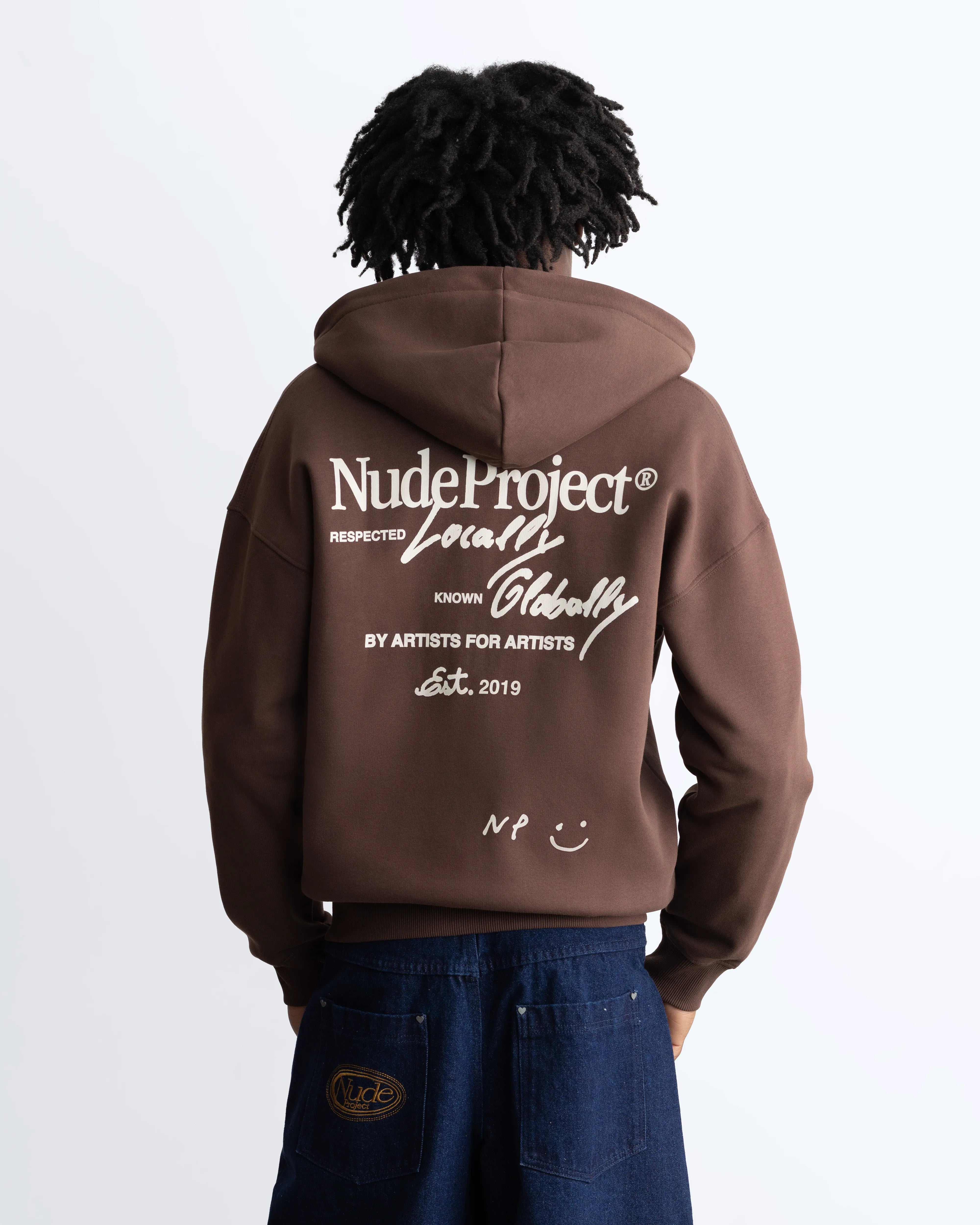 Global Soon Zip-Up Hoodie Brown