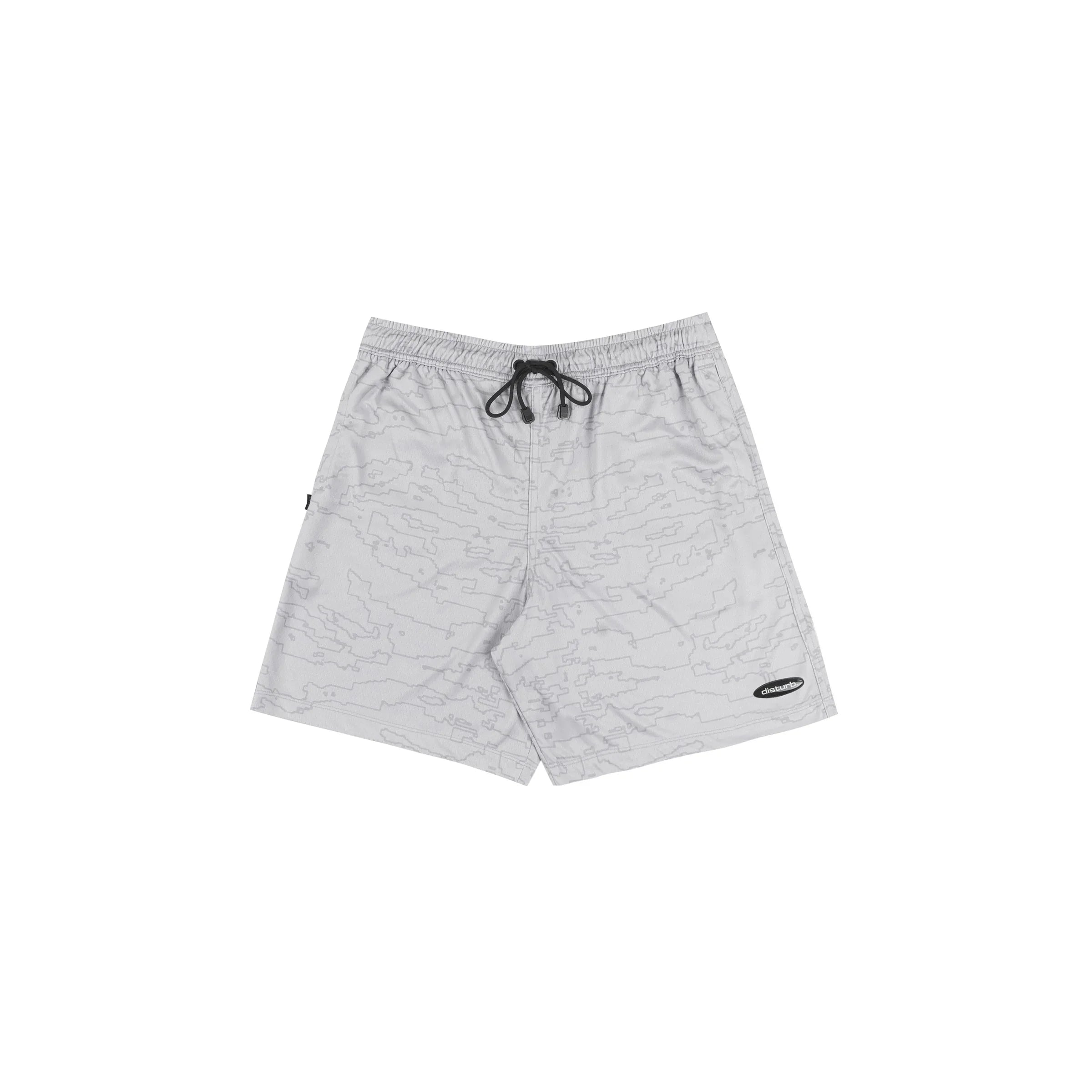 Outline Map Mesh Shorts in Grey - Four Street