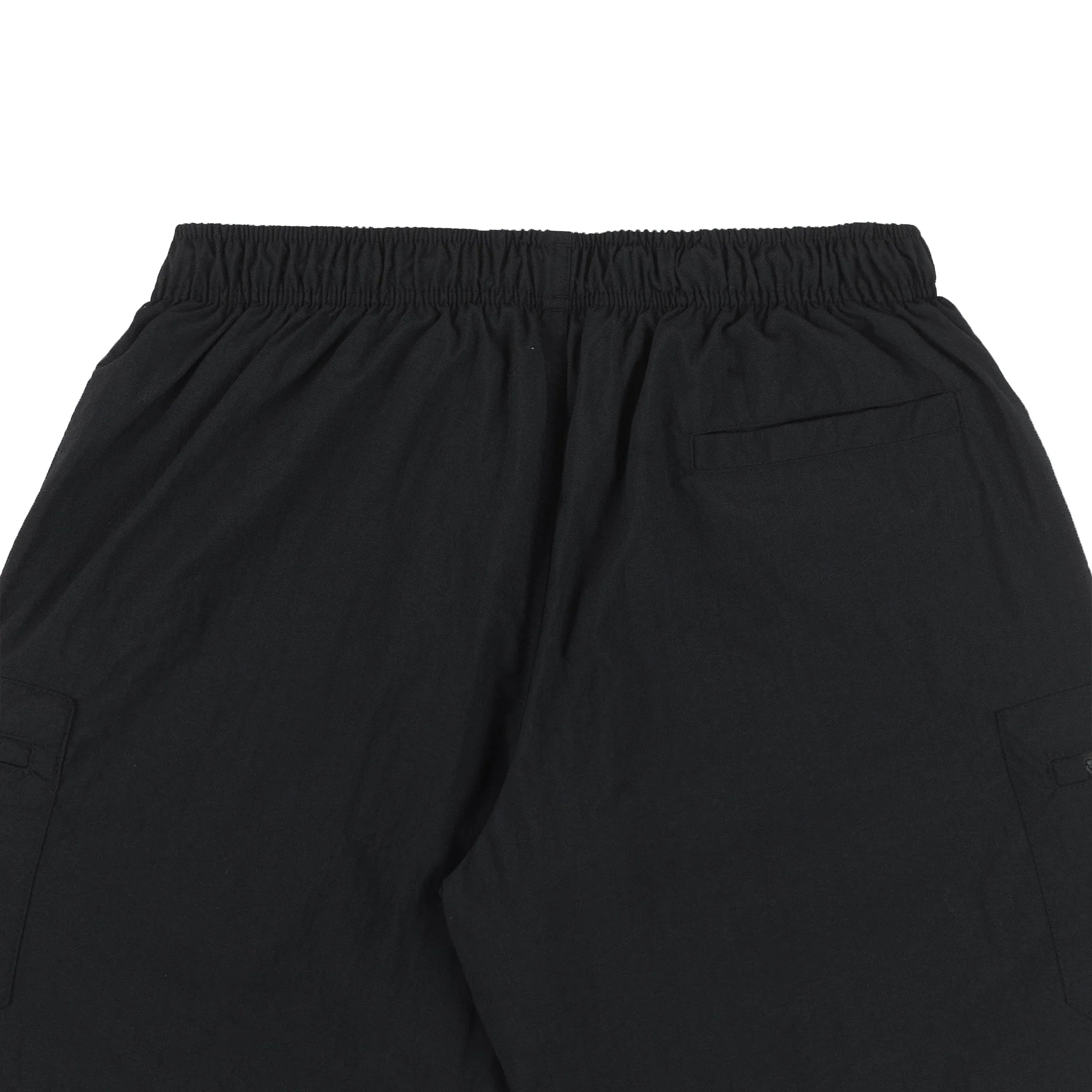 Plain Cargo Nylon Shorts in Black - Four Street