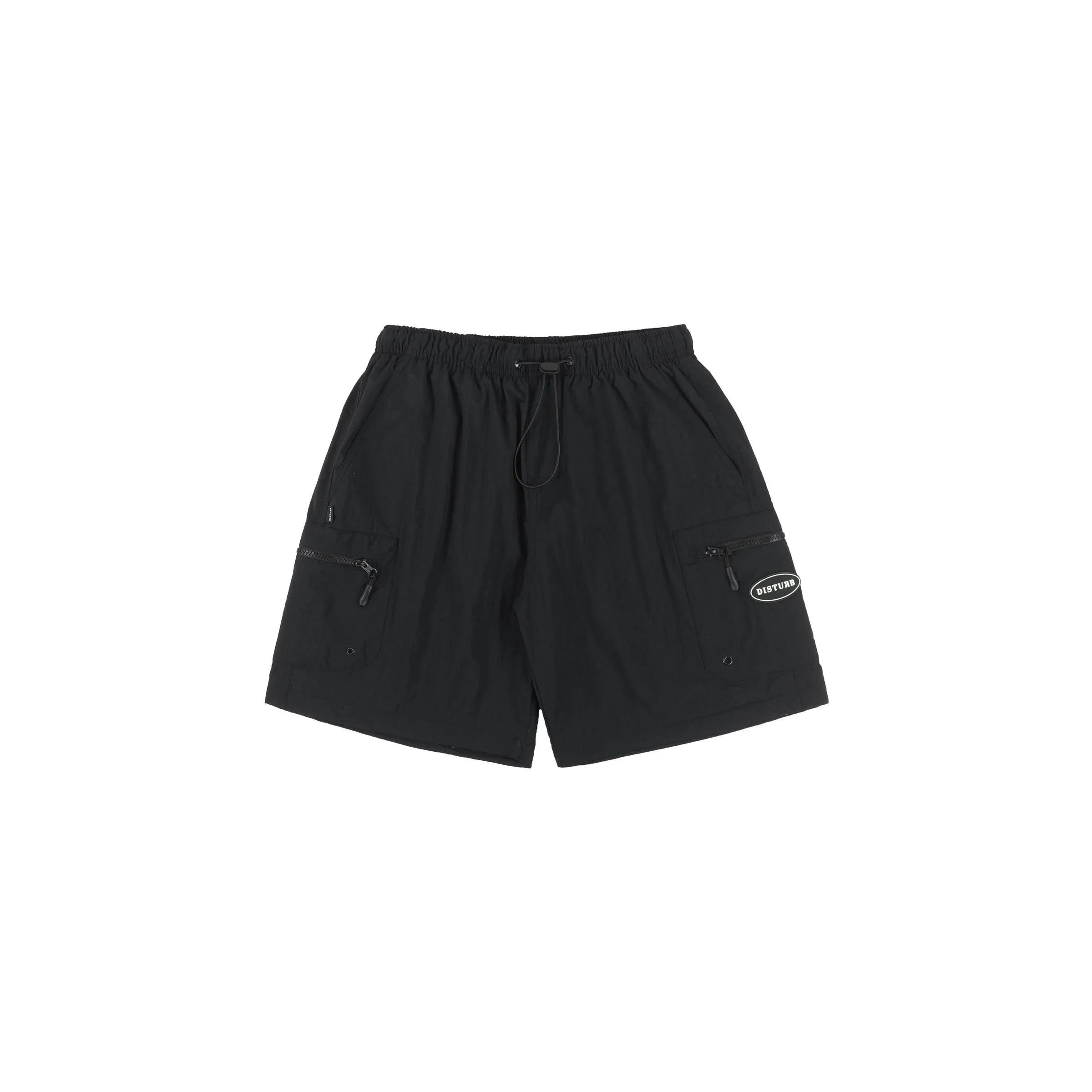 Plain Cargo Nylon Shorts in Black - Four Street