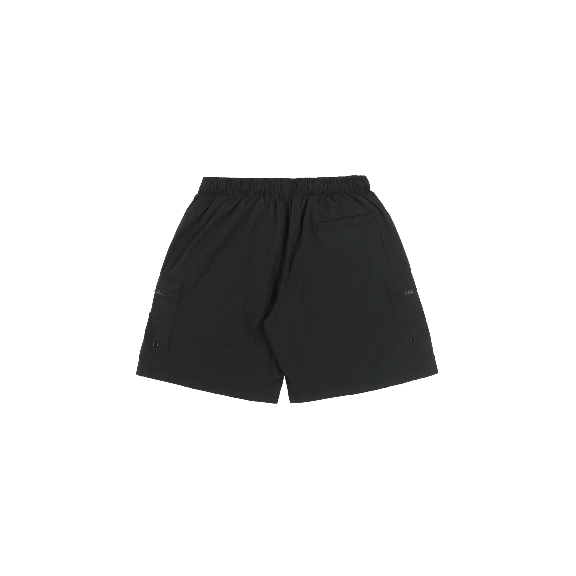 Plain Cargo Nylon Shorts in Black - Four Street