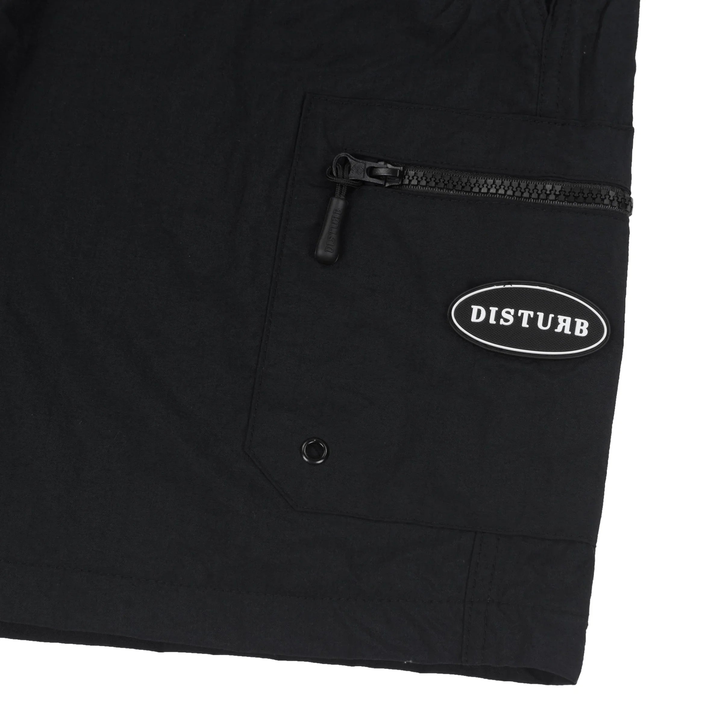 Plain Cargo Nylon Shorts in Black - Four Street