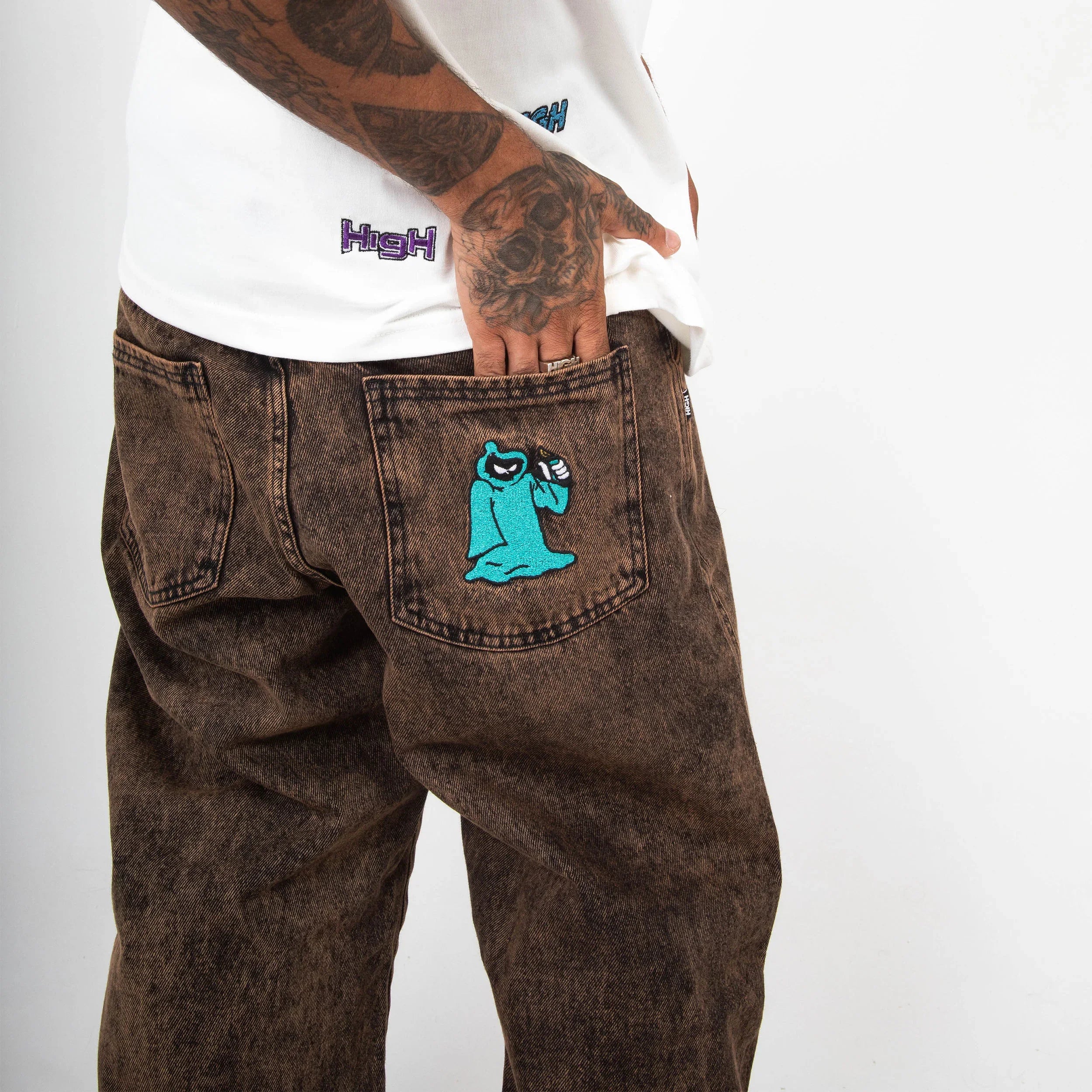 Rust Denim Pants Brown - Four Street