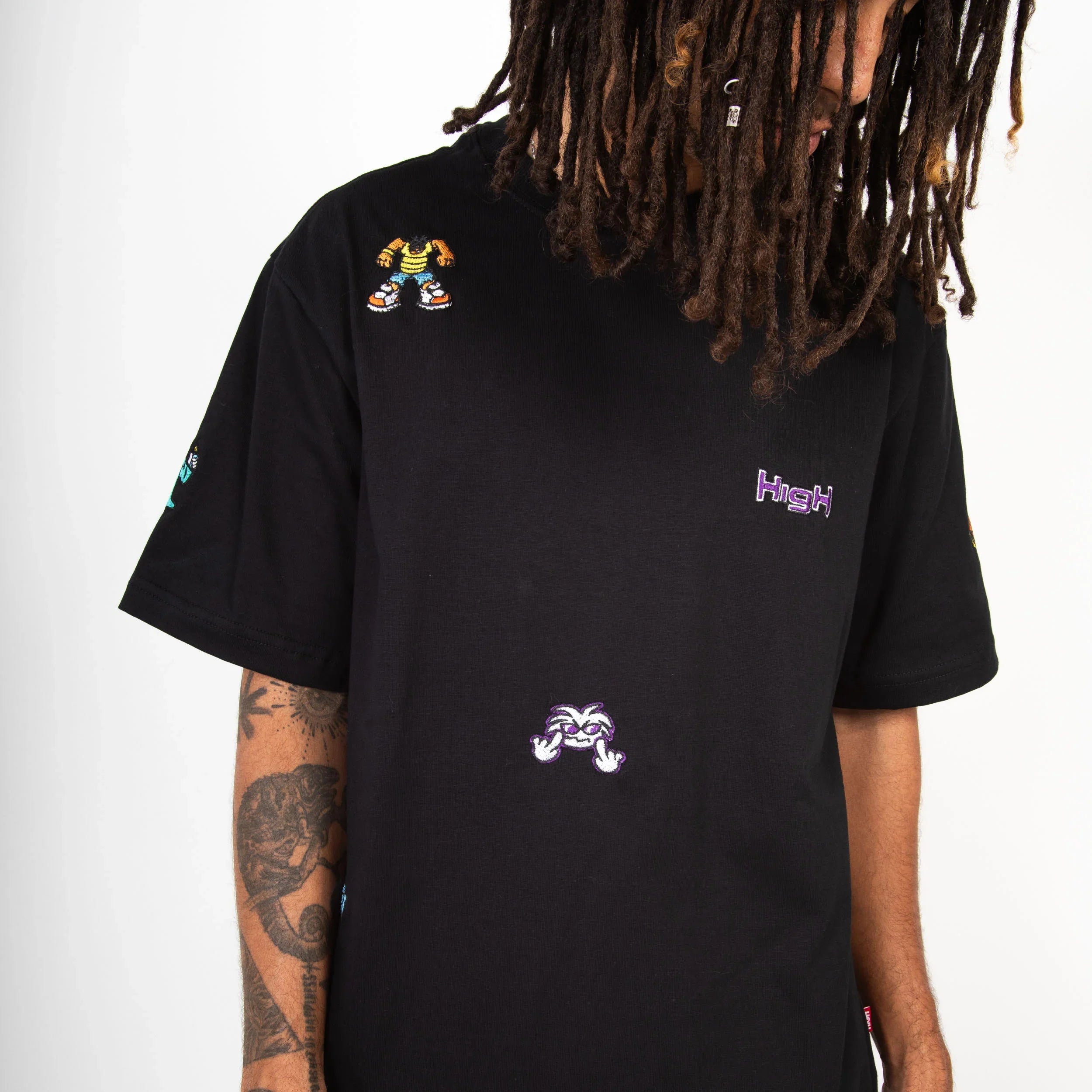 Work Tee Doodles Black - Four Street