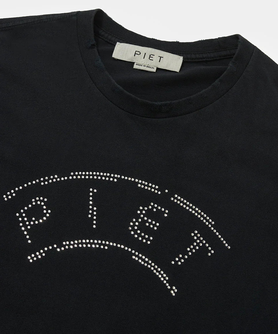 UEFA Distressed T-shirt Vintage Black - Four Street
