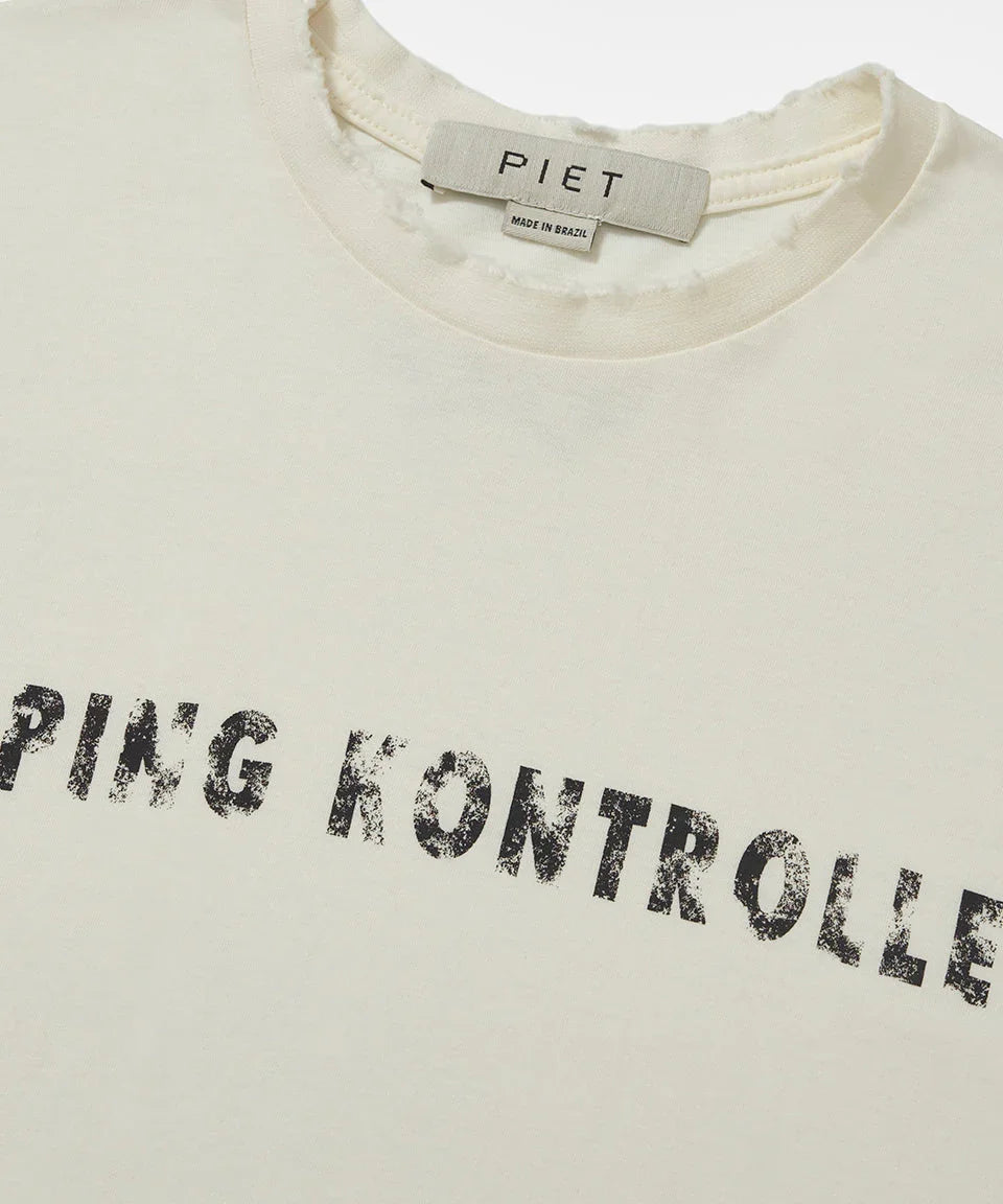 Dopping Kontrolle Raw Edge T-shirt Bone White - Four Street